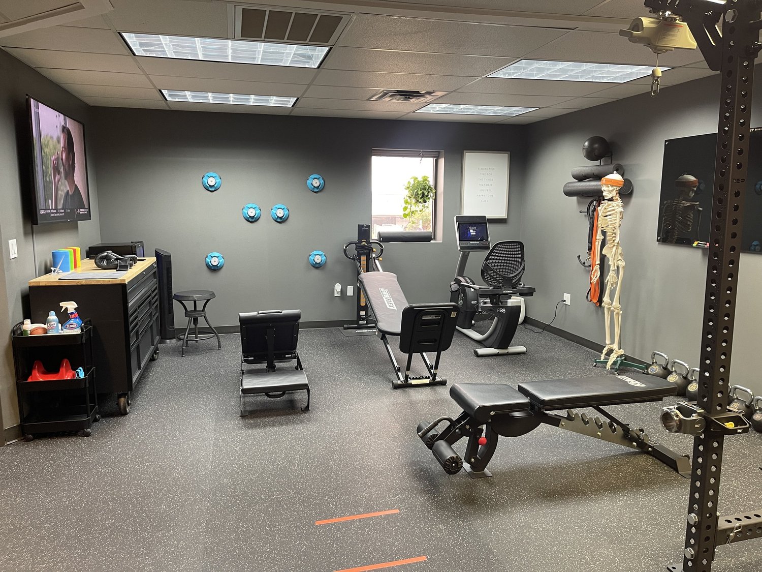 Wide view of the Forever Forward Physical Therapy gym in Austin, TX