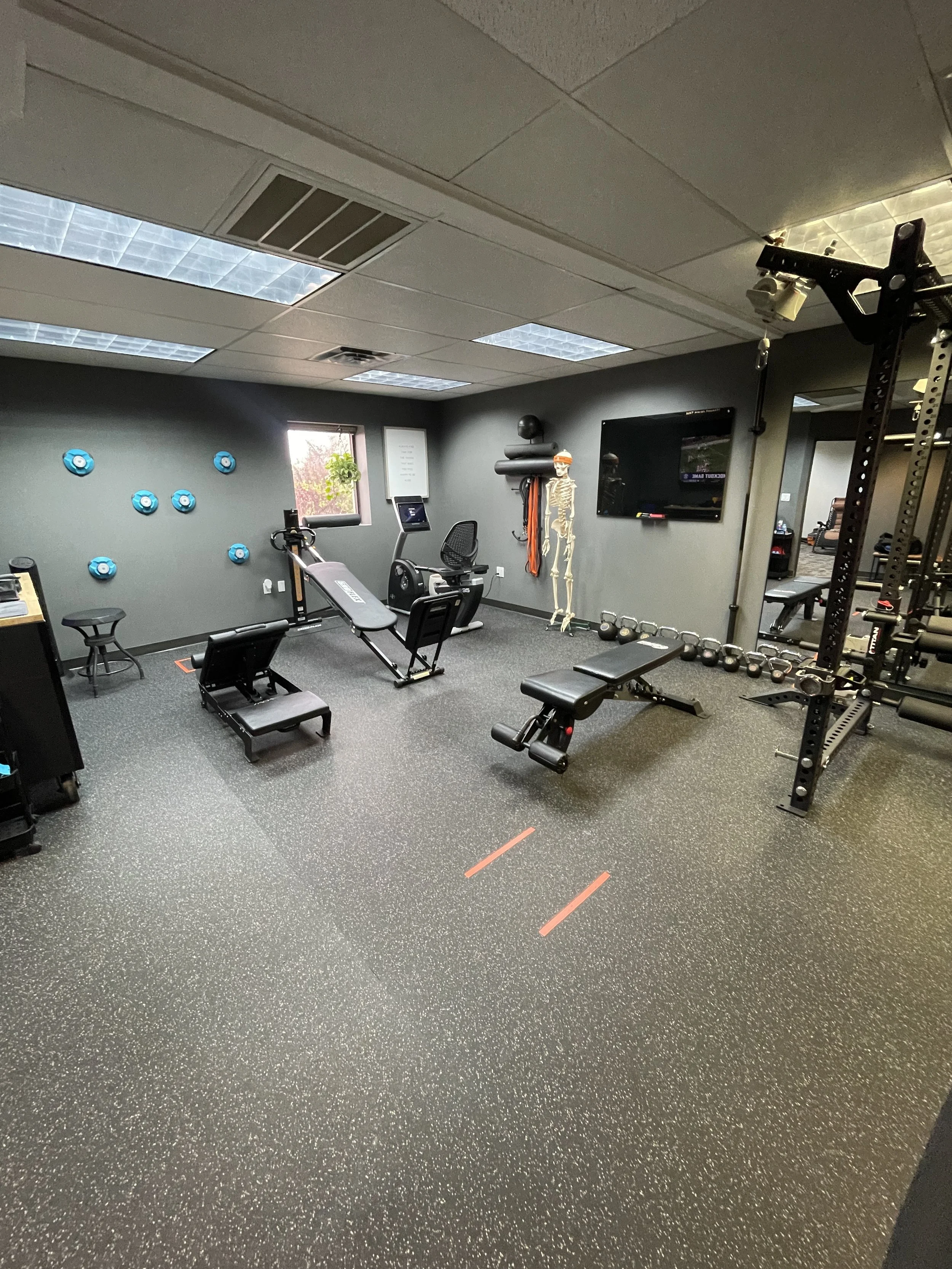 Wide view of the gym at Forever Forward Physical Therapy