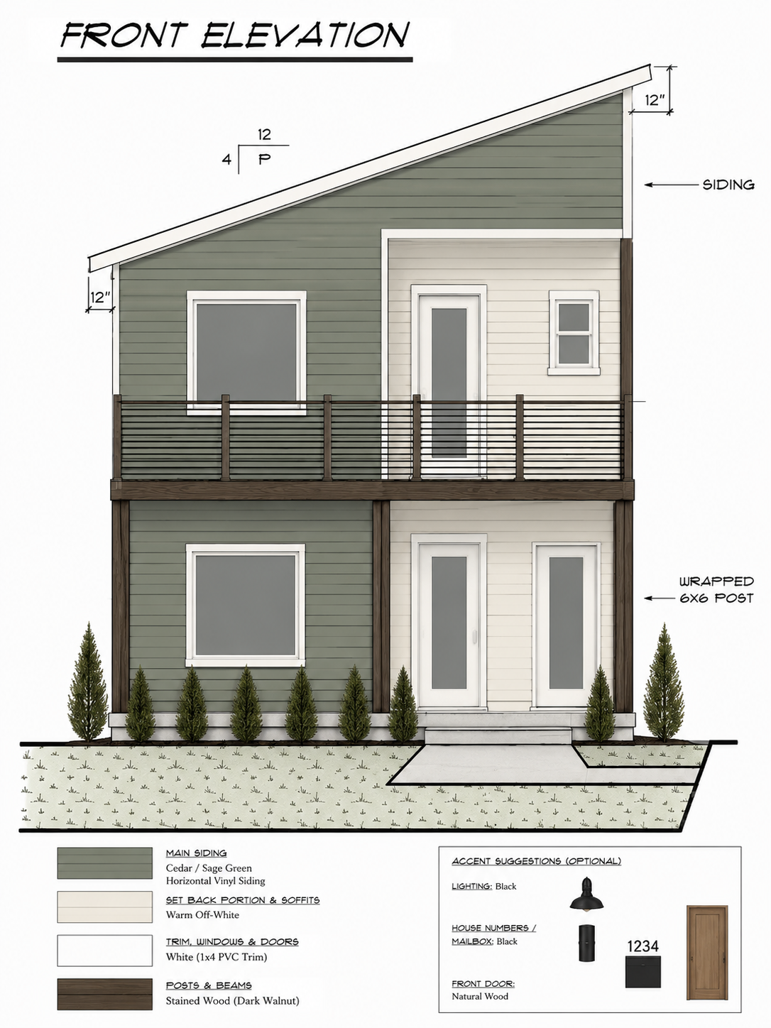 Concept illustration of the new front duplex at 917 S Clay Street