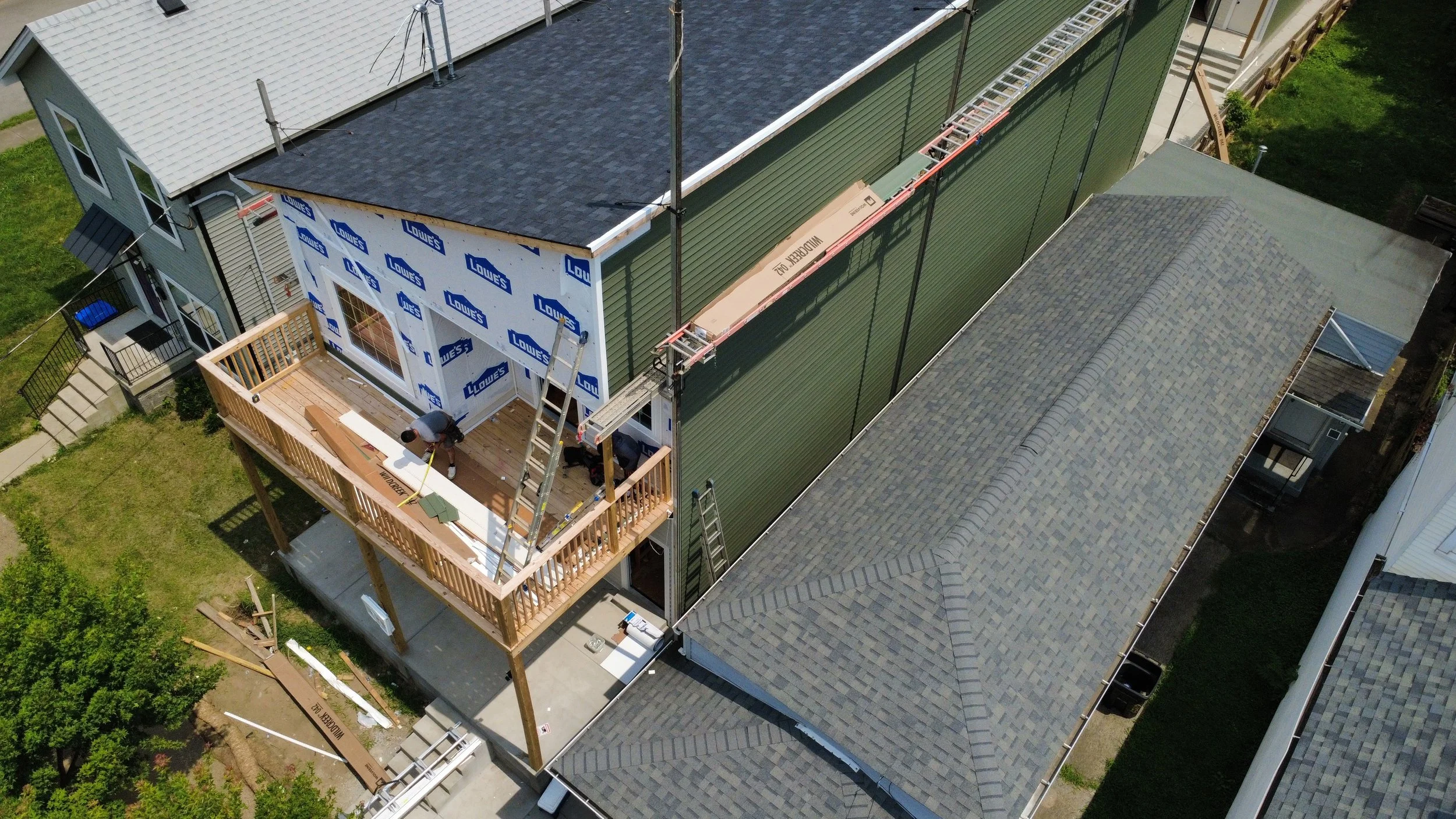 Aerial view during construction