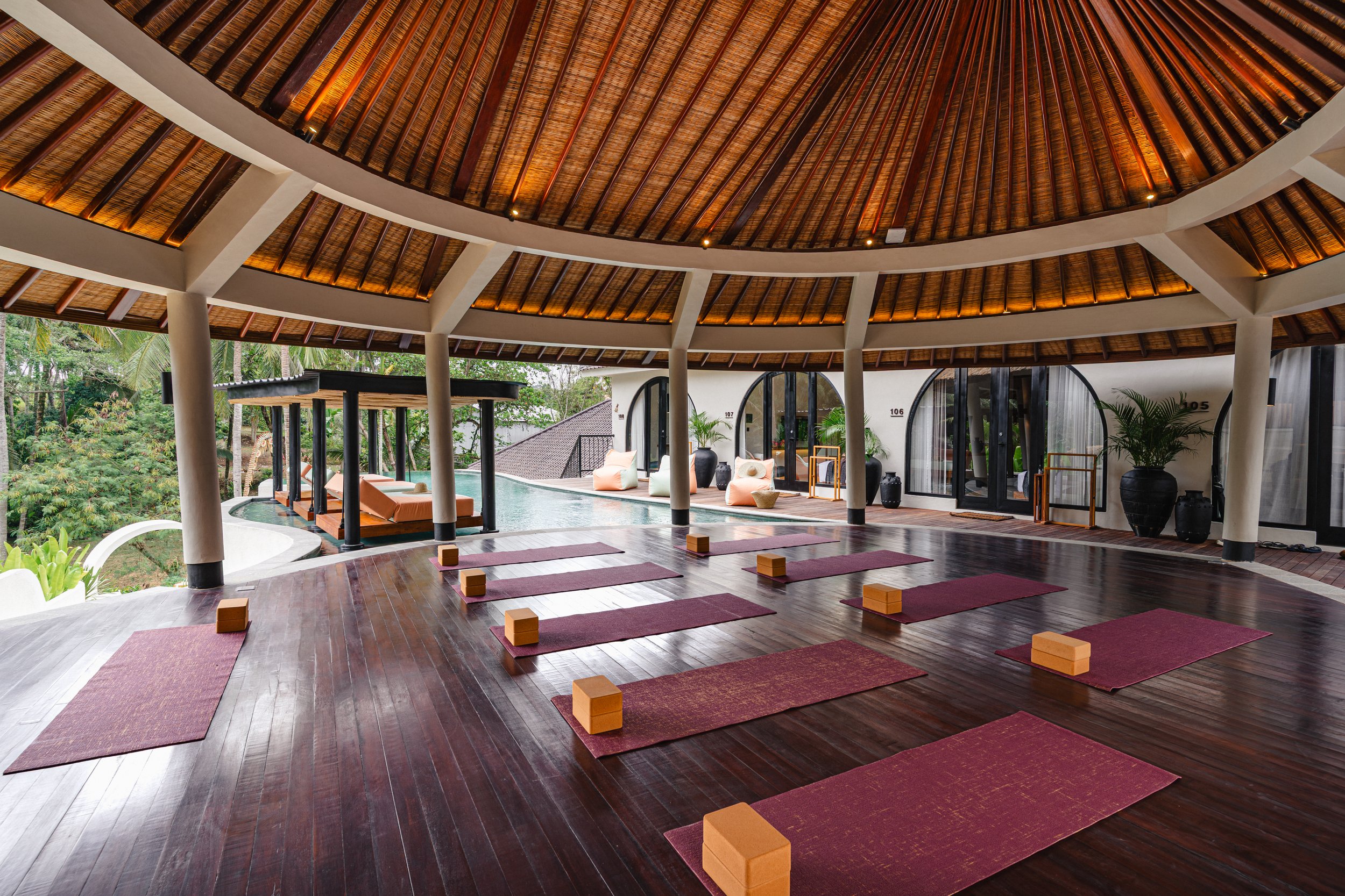 The yoga shala at Soulshine Bali private sanctuary
