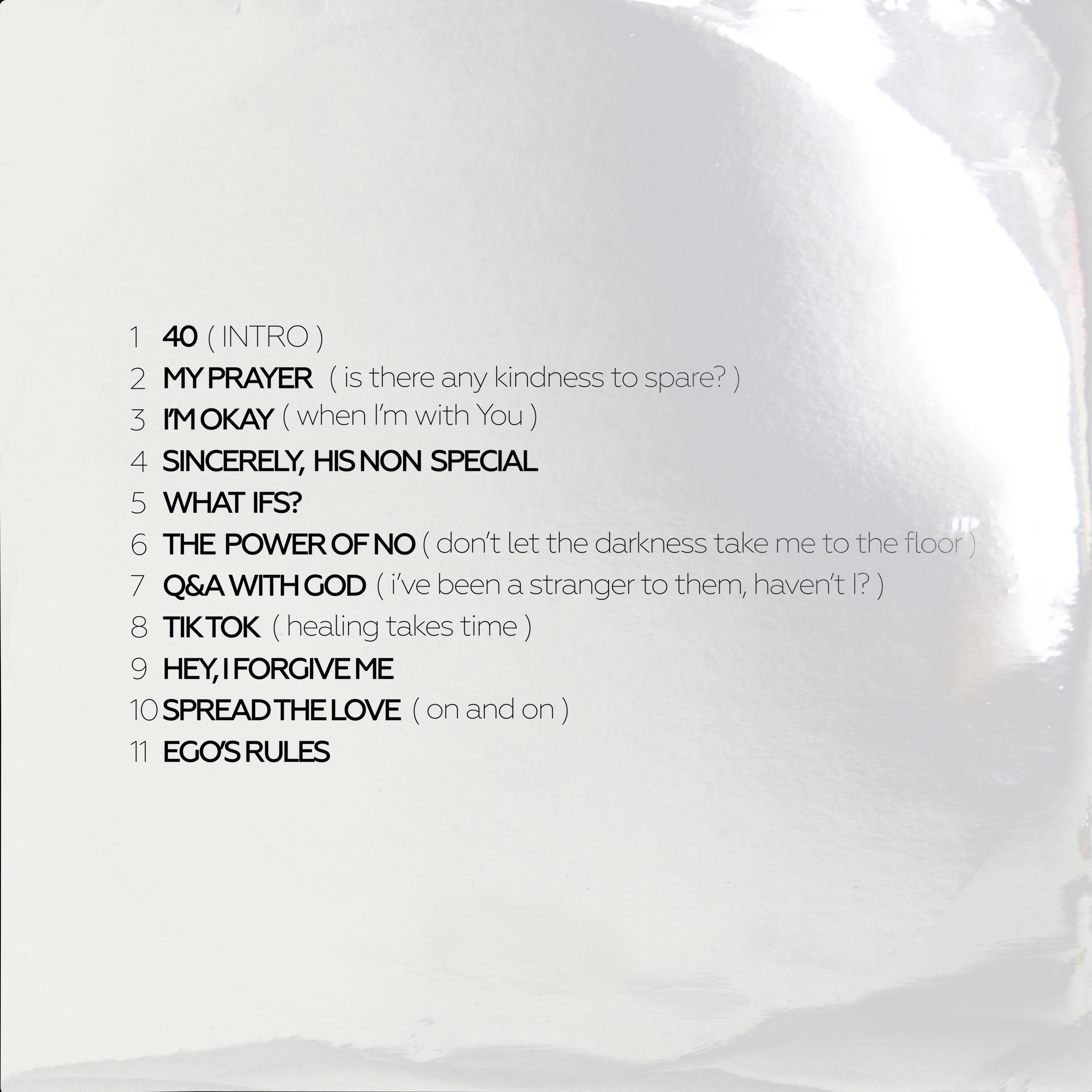 Back Cover Tracklist