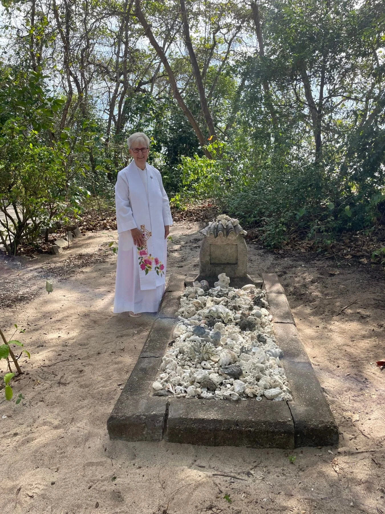 Lead archaeologist Celeste Jordan at Jane's reburial