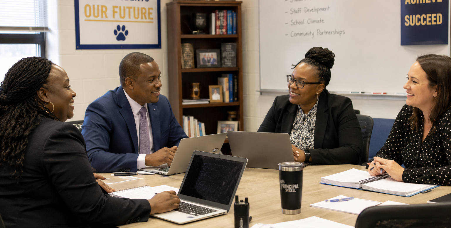 Leadership team in discussion