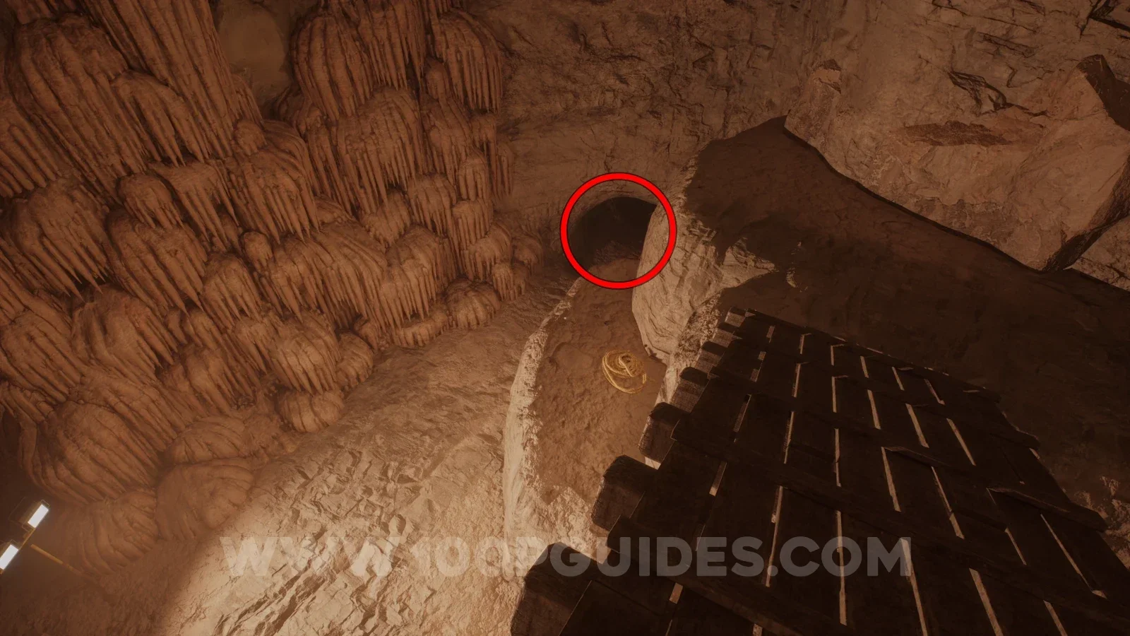 Terrible Lizards Chapter 2: Note Left Behind inside the small cave on the left at the bottom of the wooden ramp