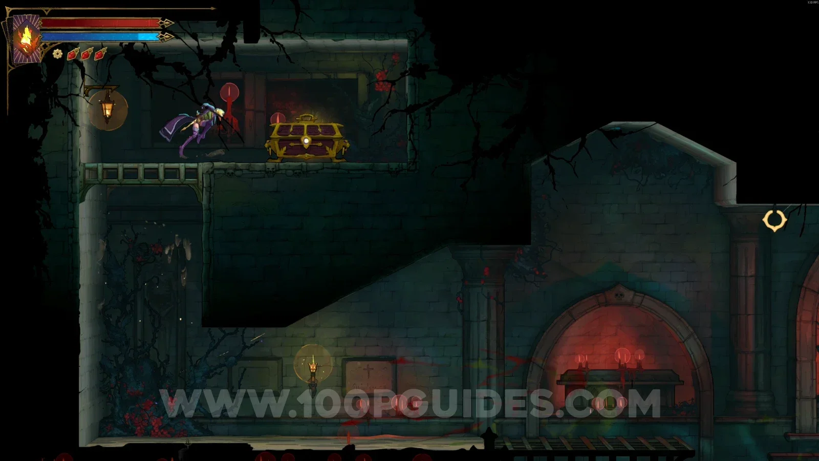 Castlevania Belmonts Curse Holy Innocents' Cemetery: chest at the top left with Almace And Hauteclaire