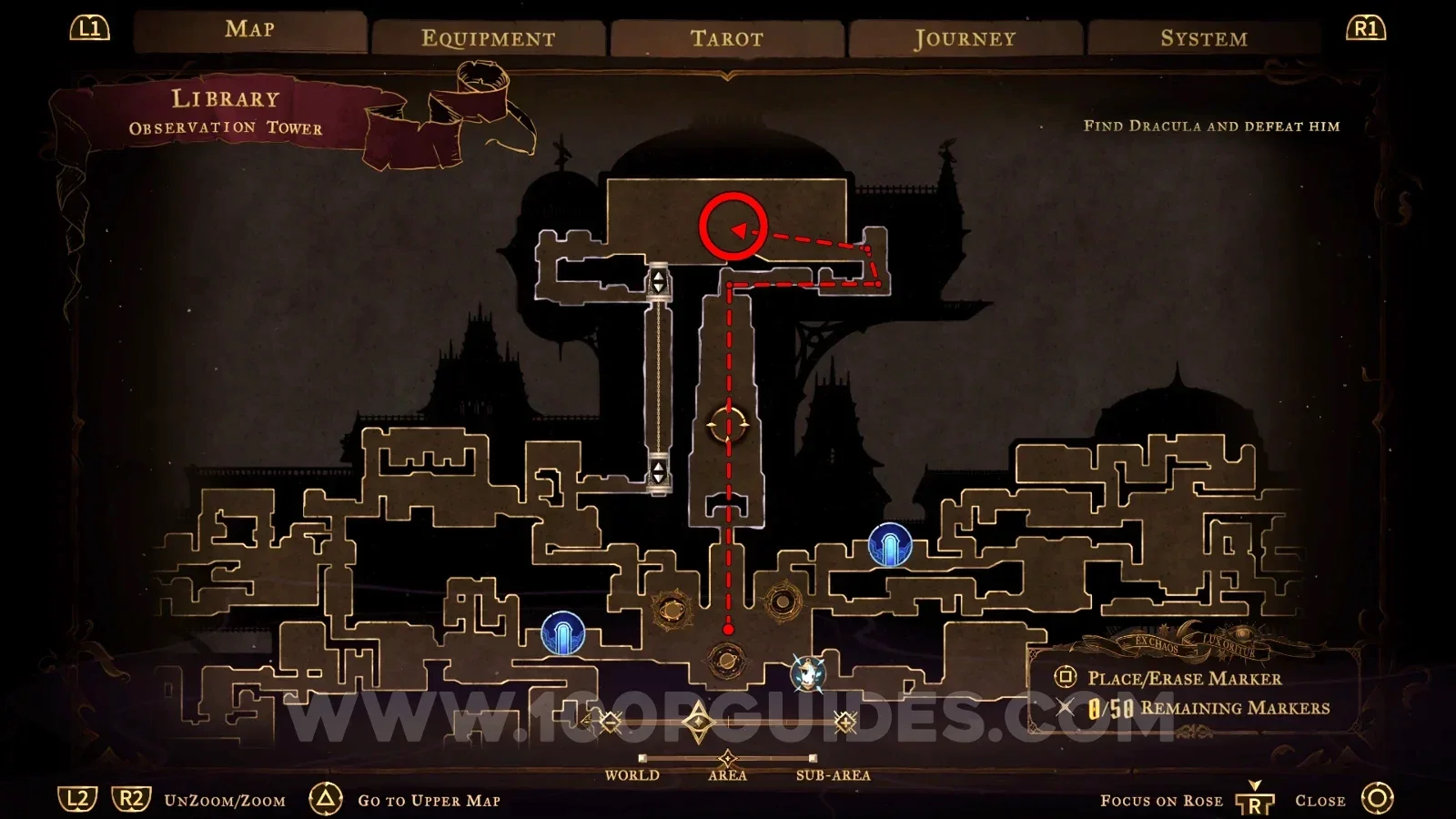 Castlevania: Belmont's Curse Library region: the small orbs around the spheres used to climb toward the top