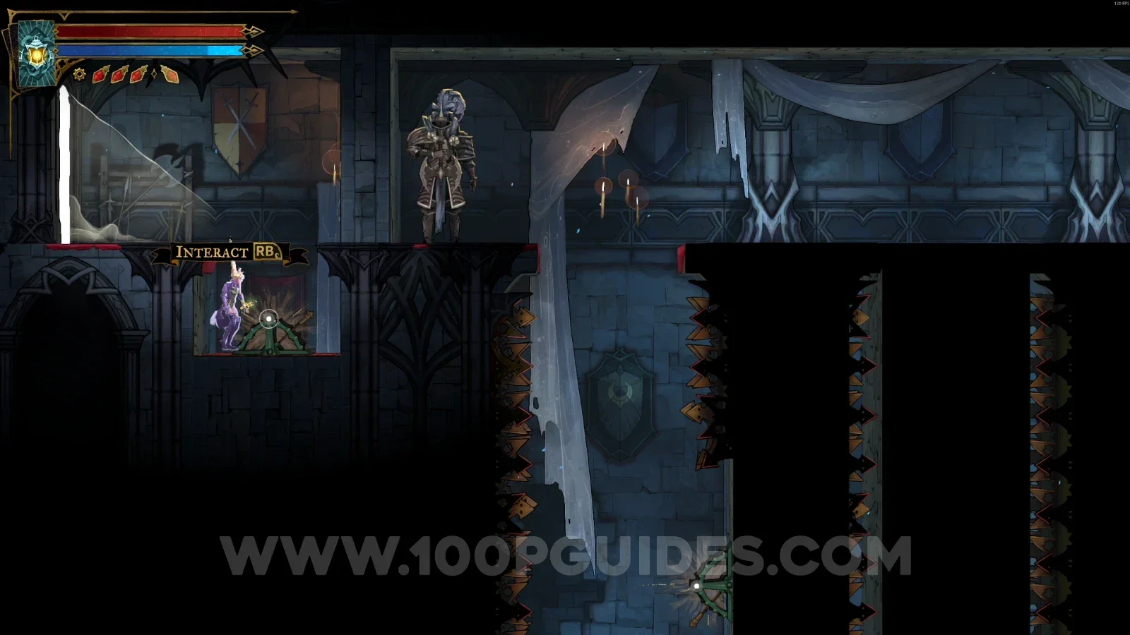 Castlevania Belmonts Curse Inner Courtyard: pulling the levers to move the pillars in the next room