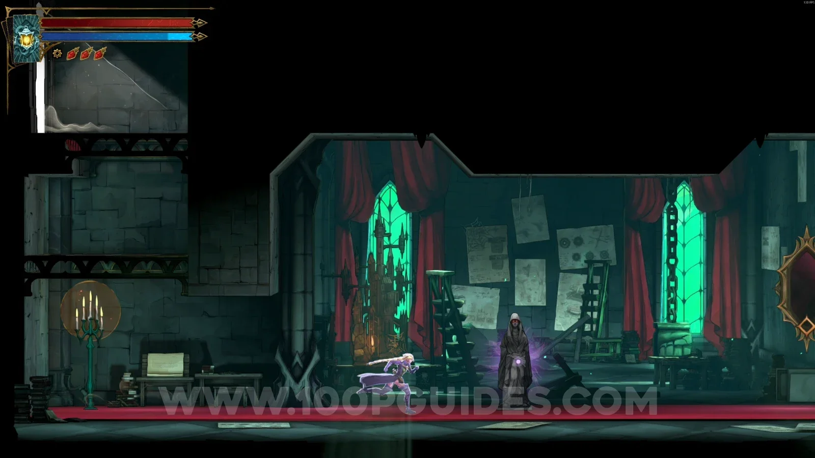 Castlevania Belmonts Curse Abandoned Workshop: interacting with the statue to get The Builder clue