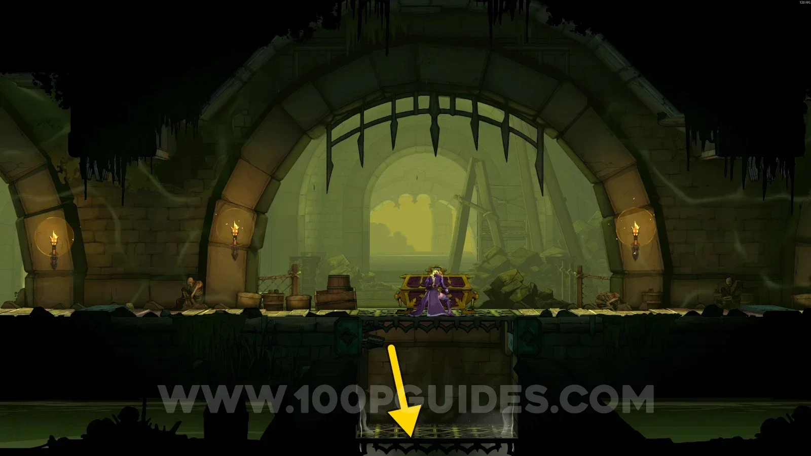 Castlevania Belmonts Curse Sewer Reservoir: dropping below the Cestus chest to link the upper and lower map