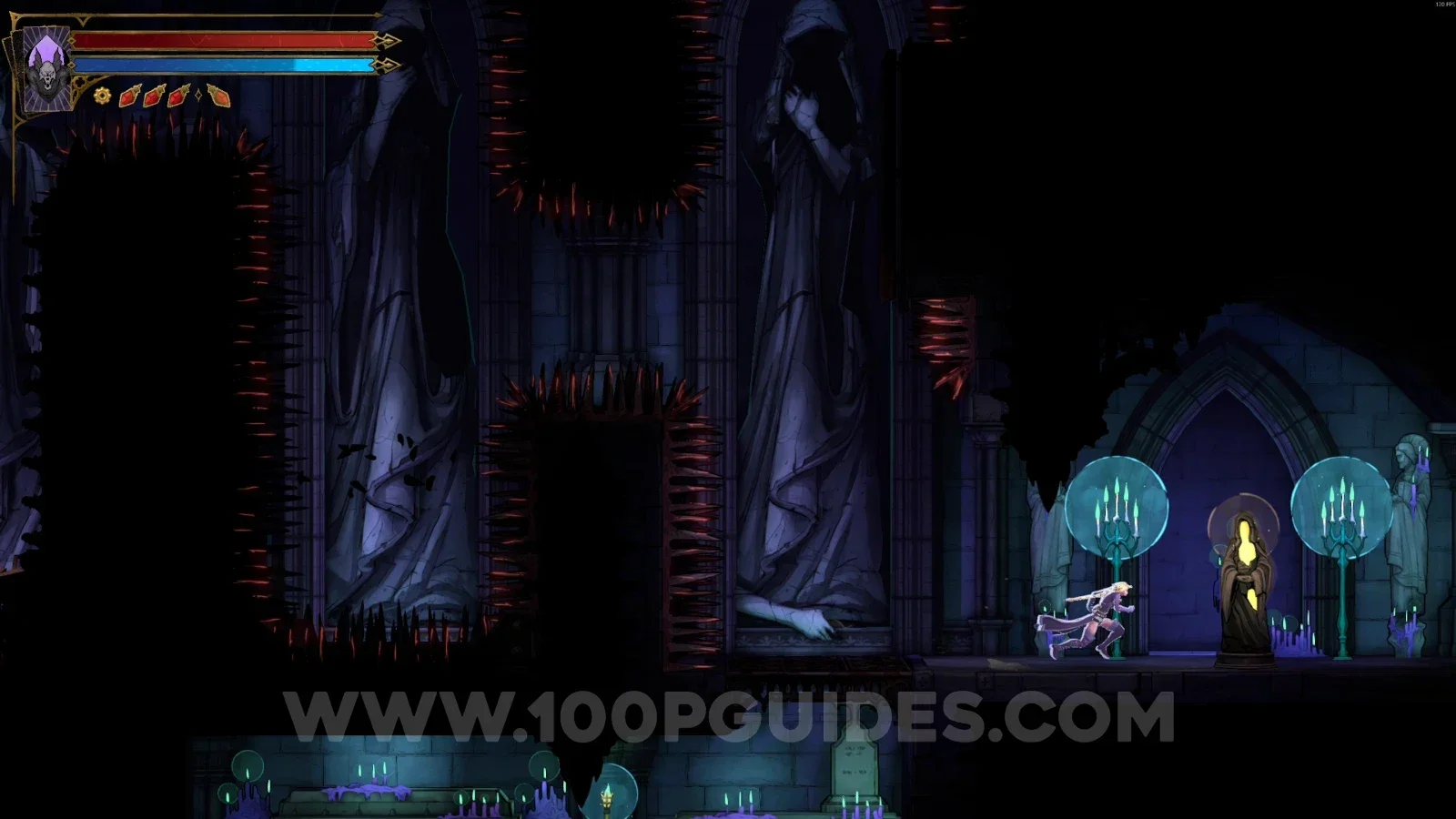 Castlevania Belmonts Curse Reliquary: XP Statue #111 in the marked area