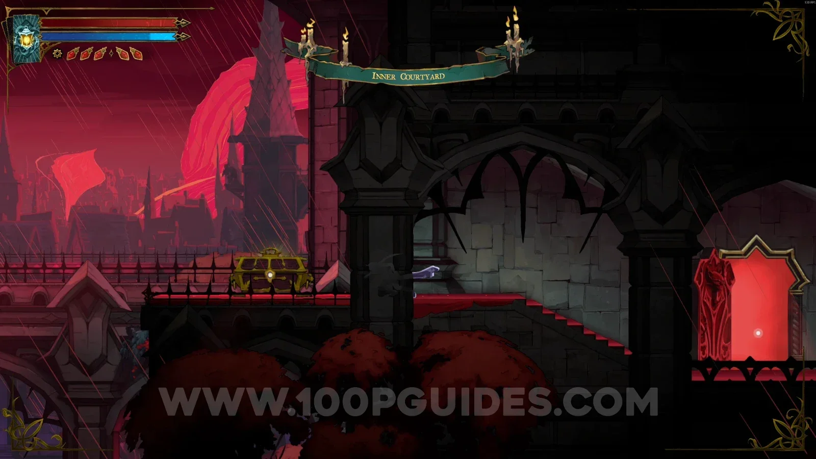 Castlevania Belmonts Curse Main Hall Inner Courtyard: the platform with the Morning Star chest