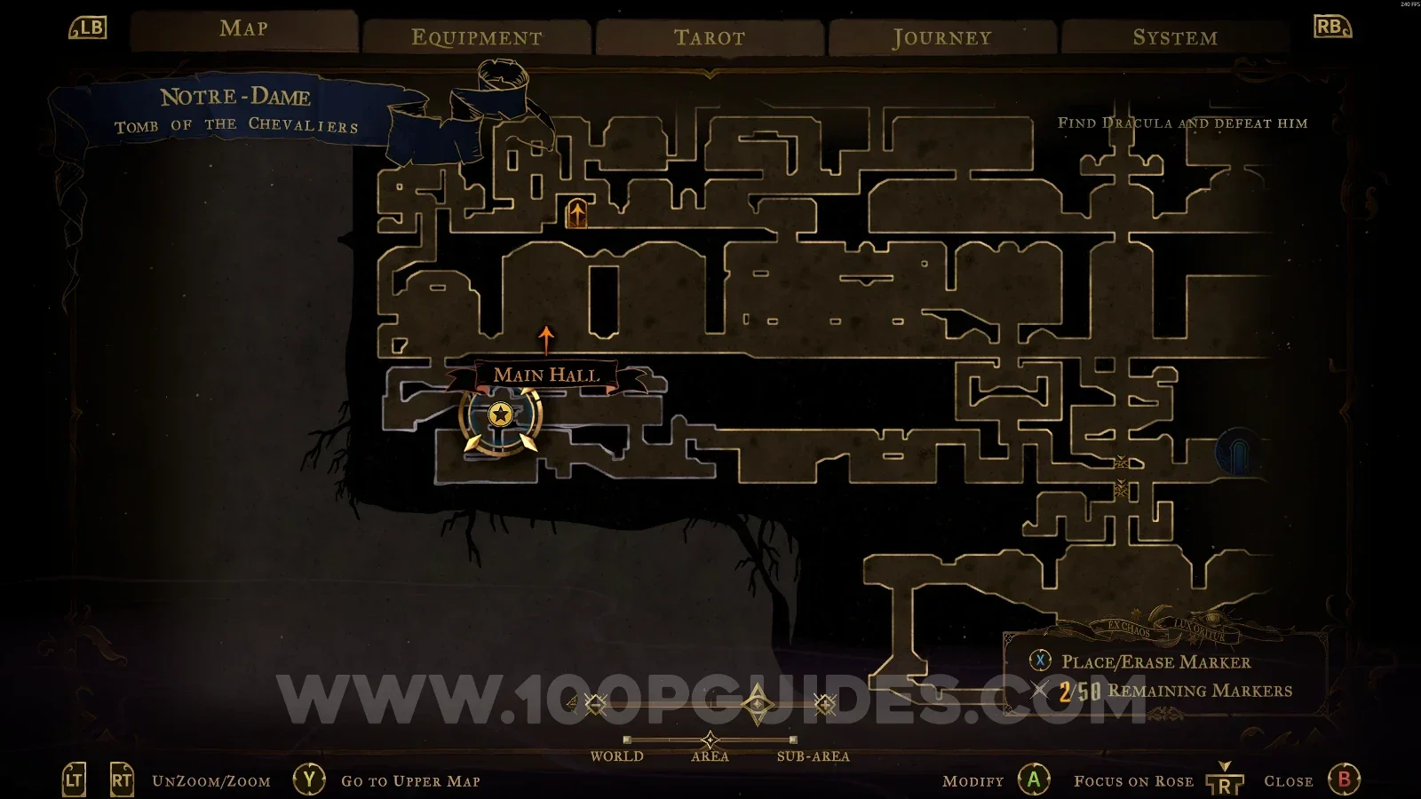 Castlevania Belmonts Curse Tomb Of The Chevaliers: map marking the area of Red Book #11