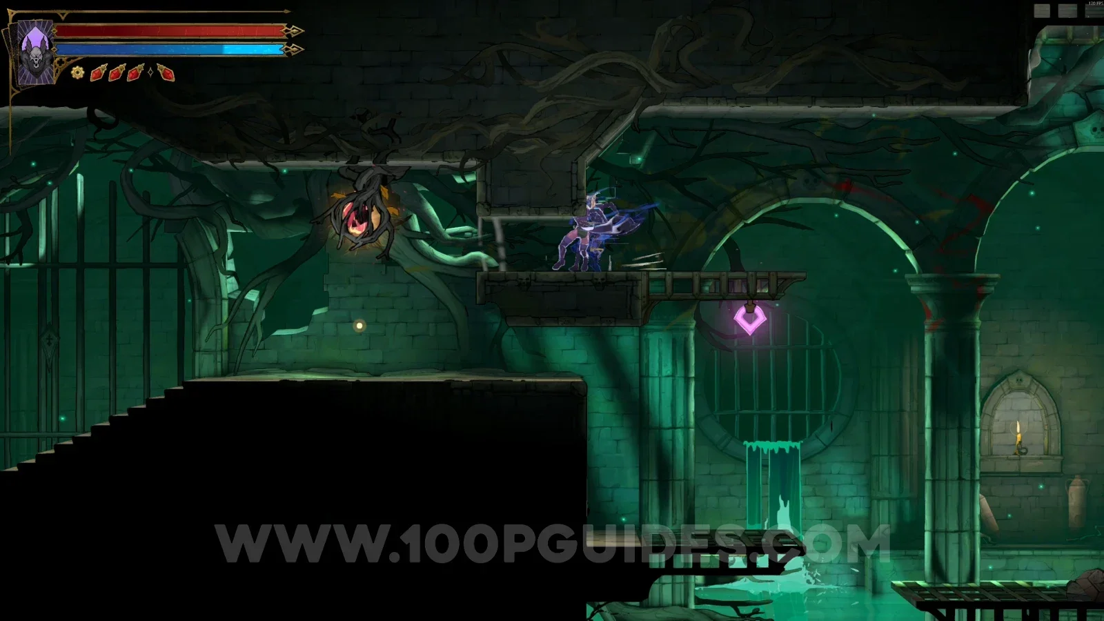 Castlevania Belmonts Curse Ancient Sewers: Brave Heart Fragment #4 at the top, left of the Haunted Coffin
