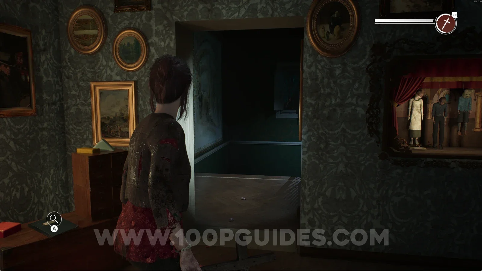 Remothered: Red Nuns Legacy: the secret door and stairs next to the puppet puzzle