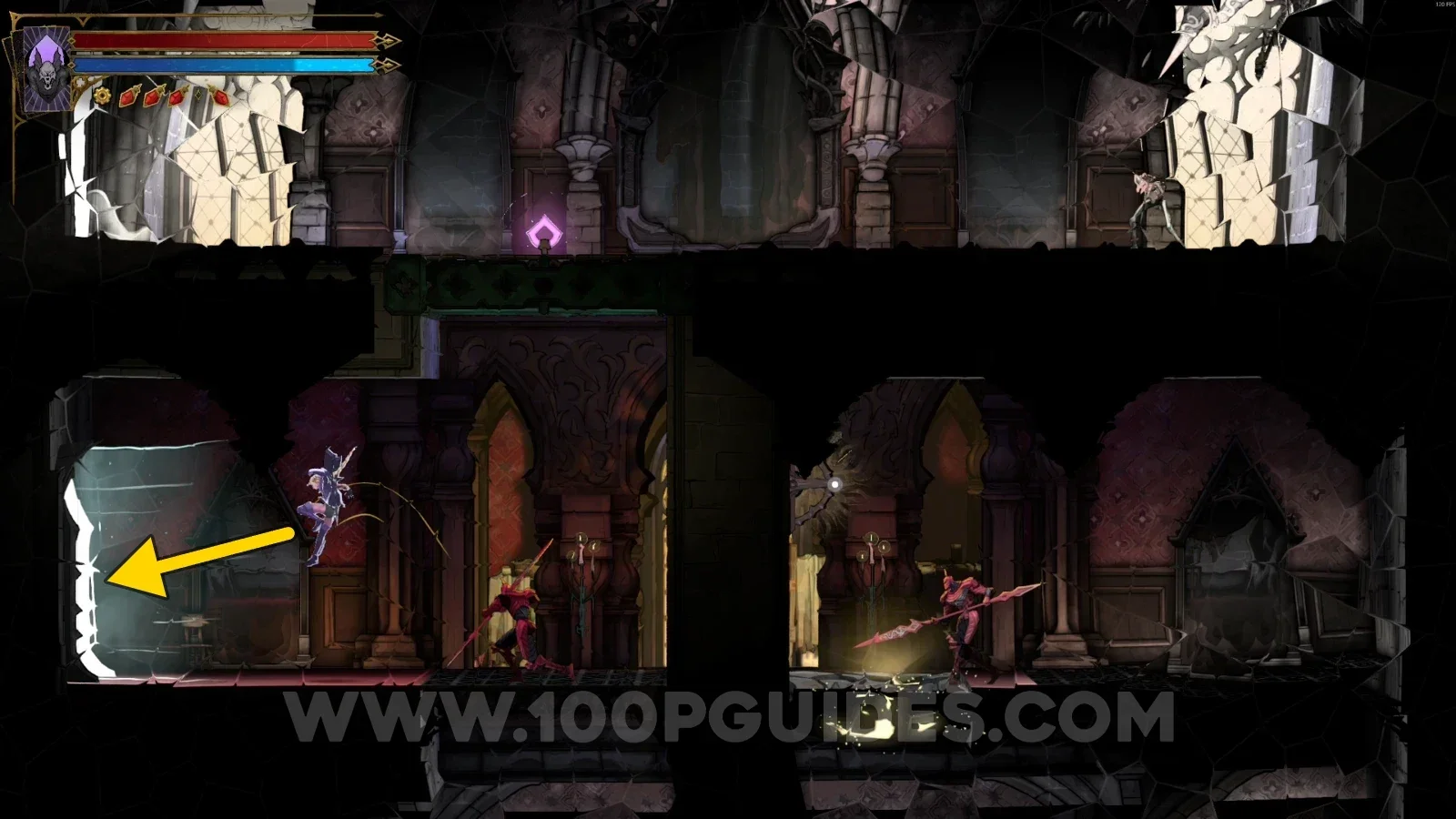 Castlevania Belmonts Curse Hall of Mirrors: climbing up and interacting with the lever