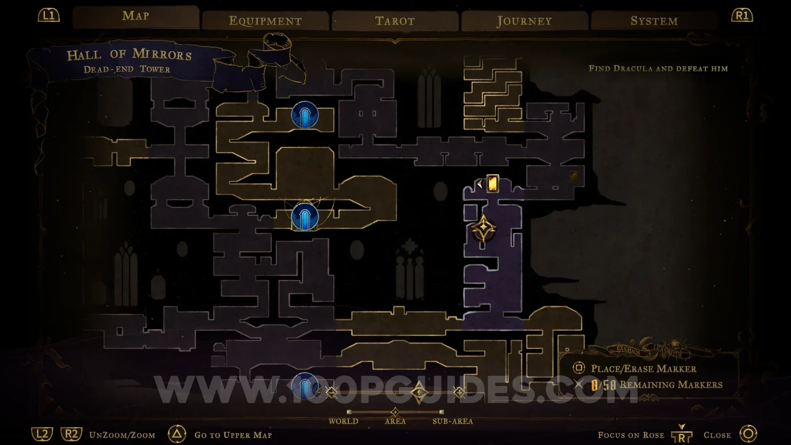 Castlevania Belmonts Curse Dead-End Tower: interacting with the lever in the Hall Of Mirrors