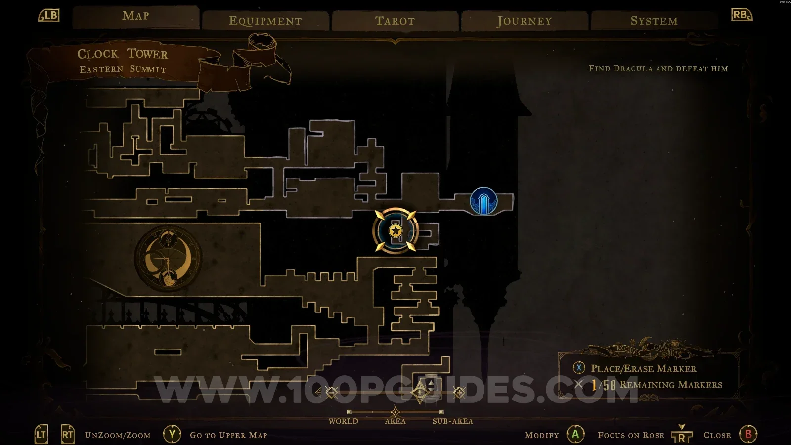 Castlevania Belmonts Curse Eastern Summit: interacting with the clock in the previous room