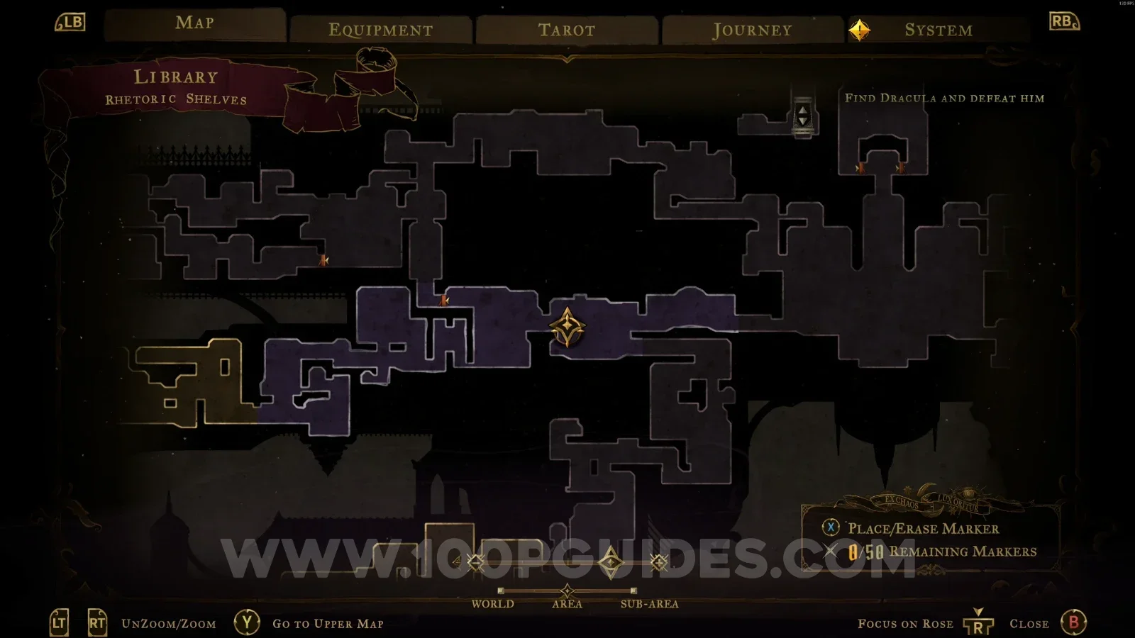 Castlevania Belmont's Curse Rhetoric Shelves: map location of Relic #2 Midnight Tear