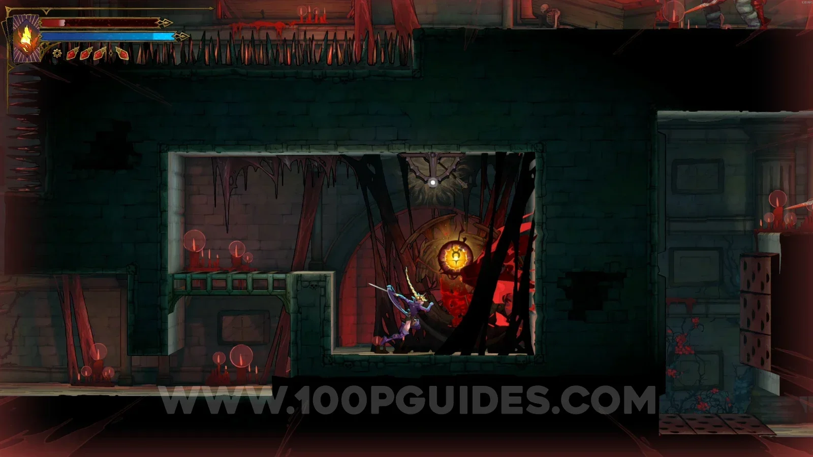 Castlevania Belmont's Curse Pillaged Tombs: Relic #3 Trembling Eye at the end of the single path