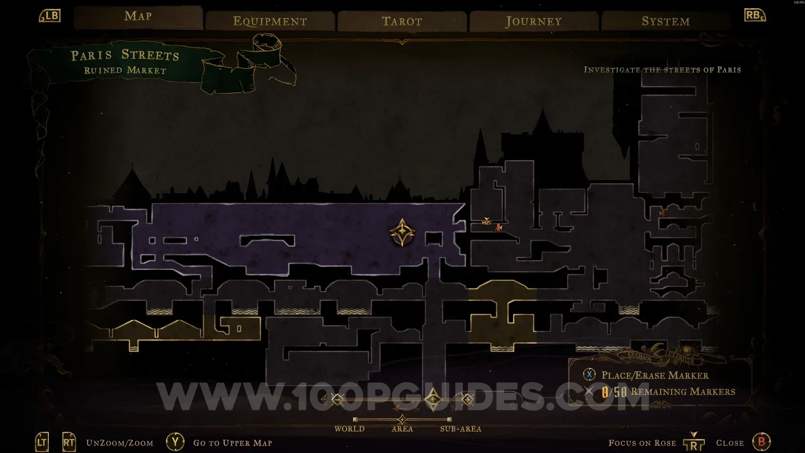 Castlevania Belmonts Curse Ruined Market: upper part of the area holding a clue and an XP statue