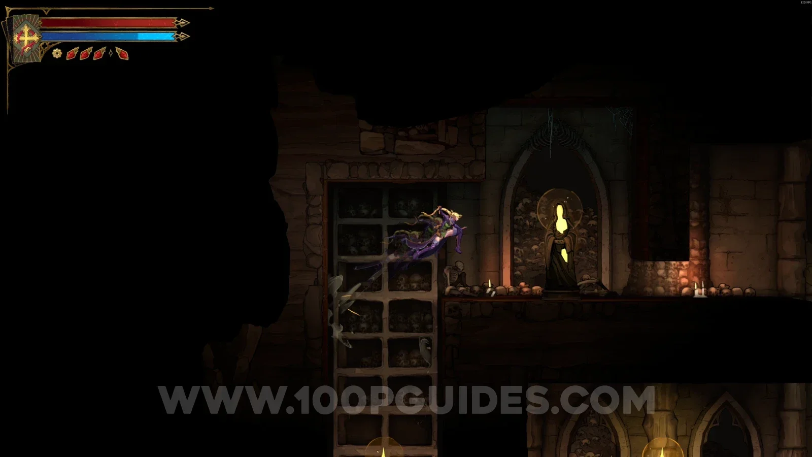 Castlevania Belmonts Curse Gallery Of Teeth: XP Statue #50 in the marked area
