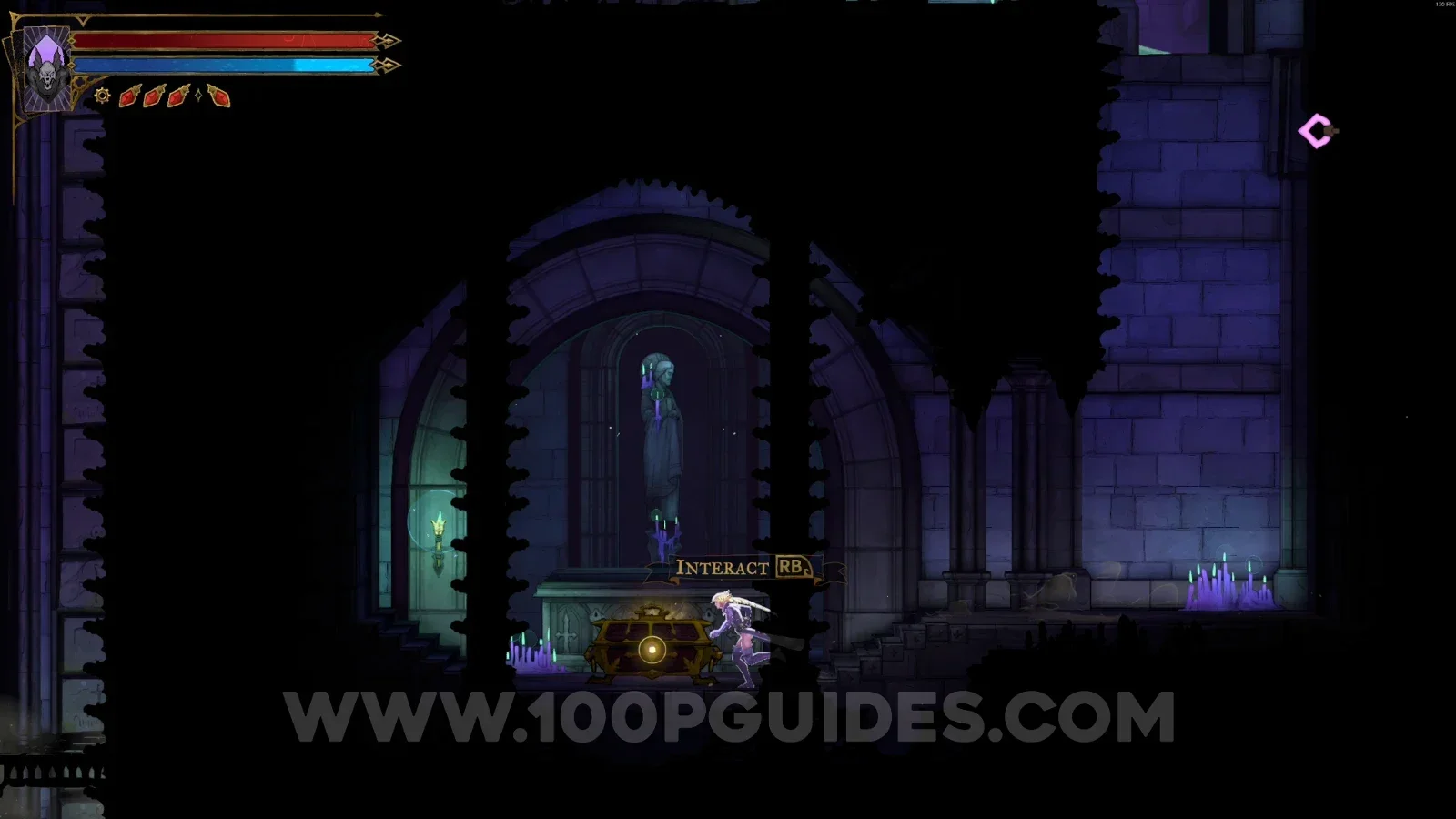 Castlevania Belmonts Curse Path Of The Penitent: chest with the Joyeuse weapon on the left side