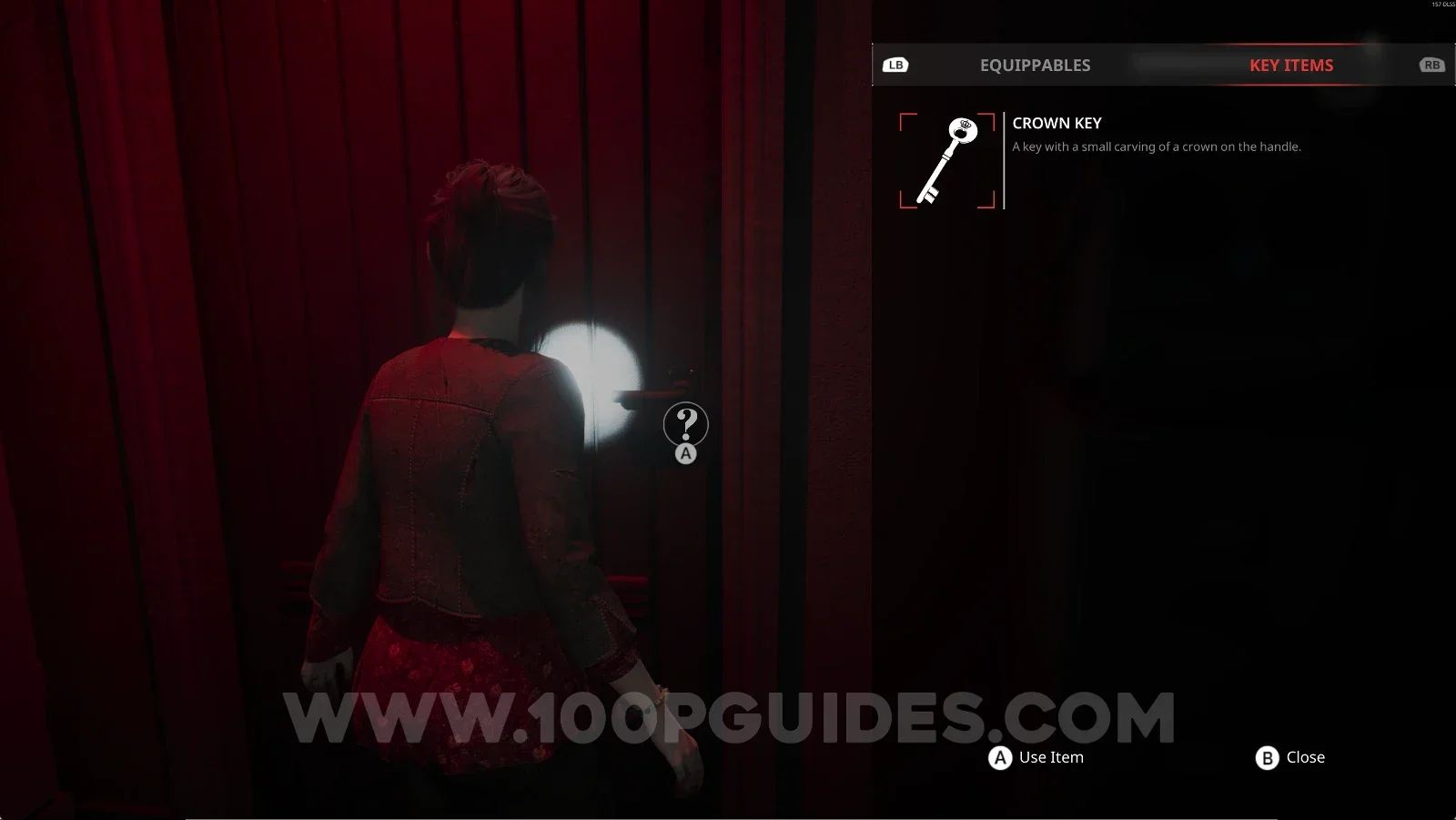 Remothered: Red Nuns Legacy: using the Crown Key on the door with the red light