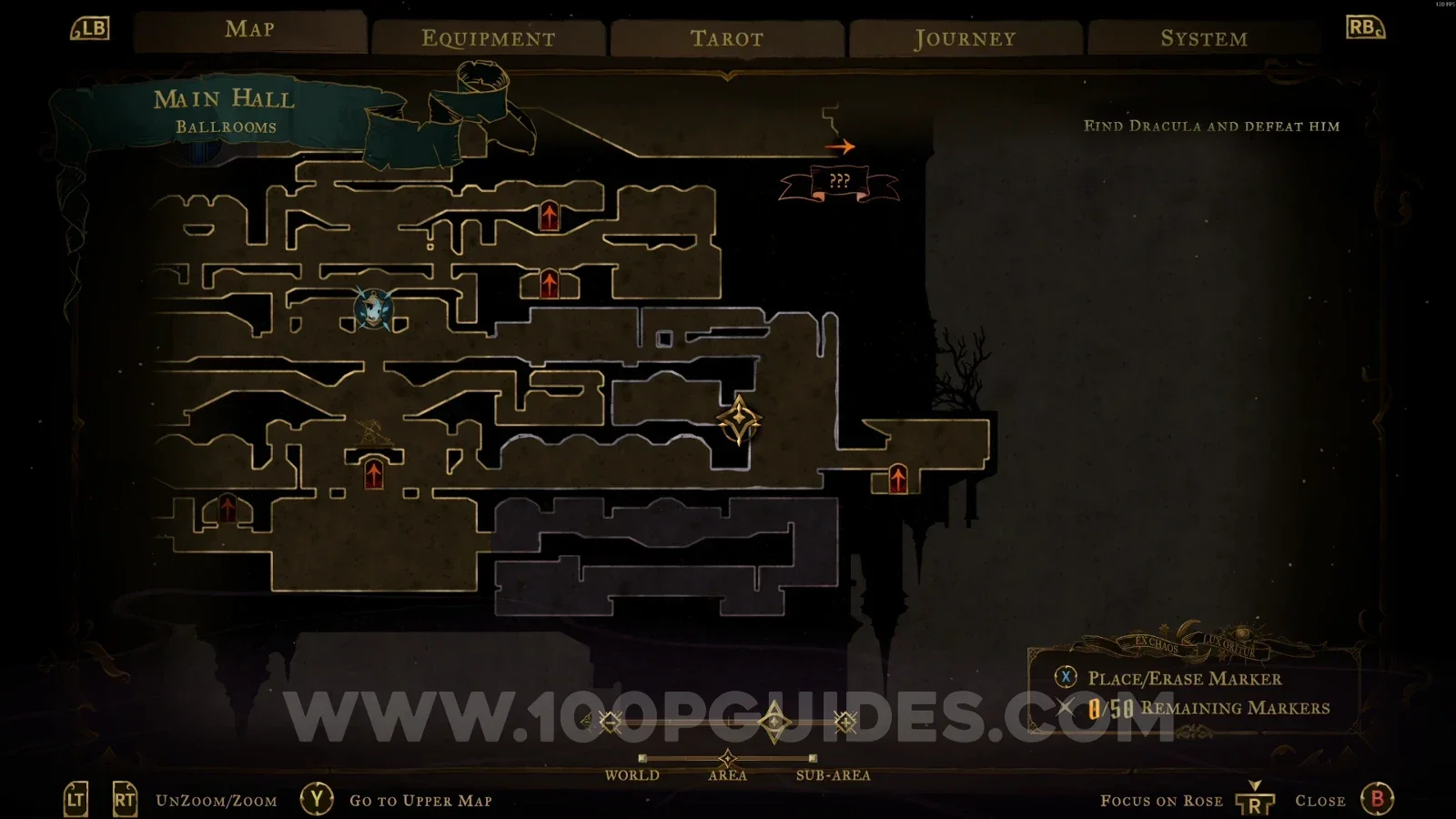 Castlevania Belmonts Curse Ballrooms: map location of Mirror Of Life #9