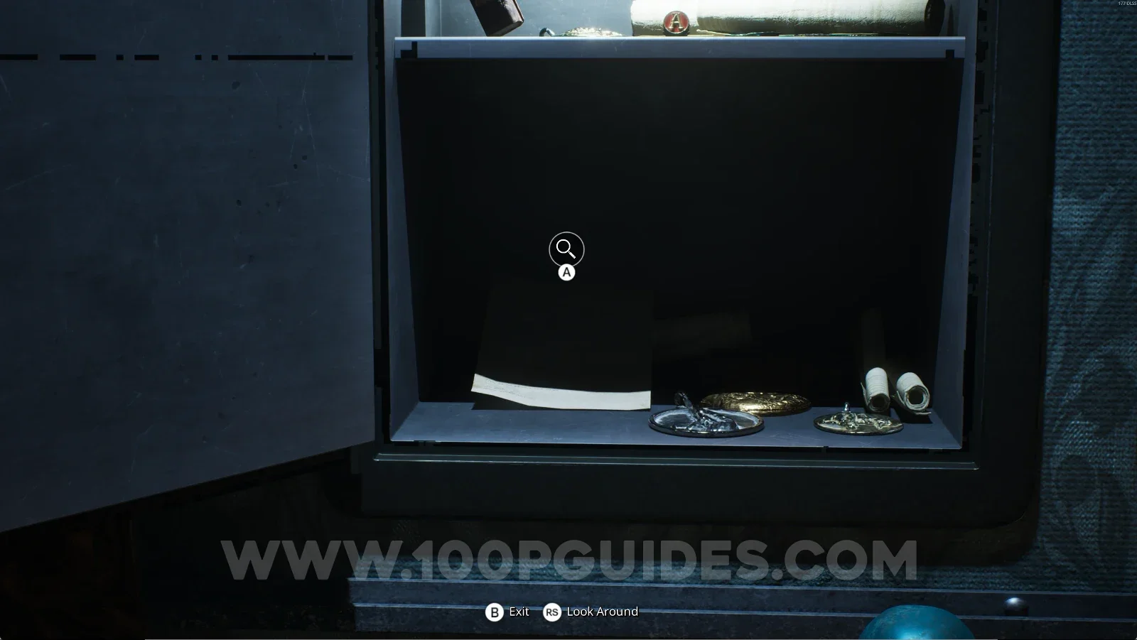 Remothered: Red Nuns Legacy: the open safe with Boris' Confession on the bottom shelf