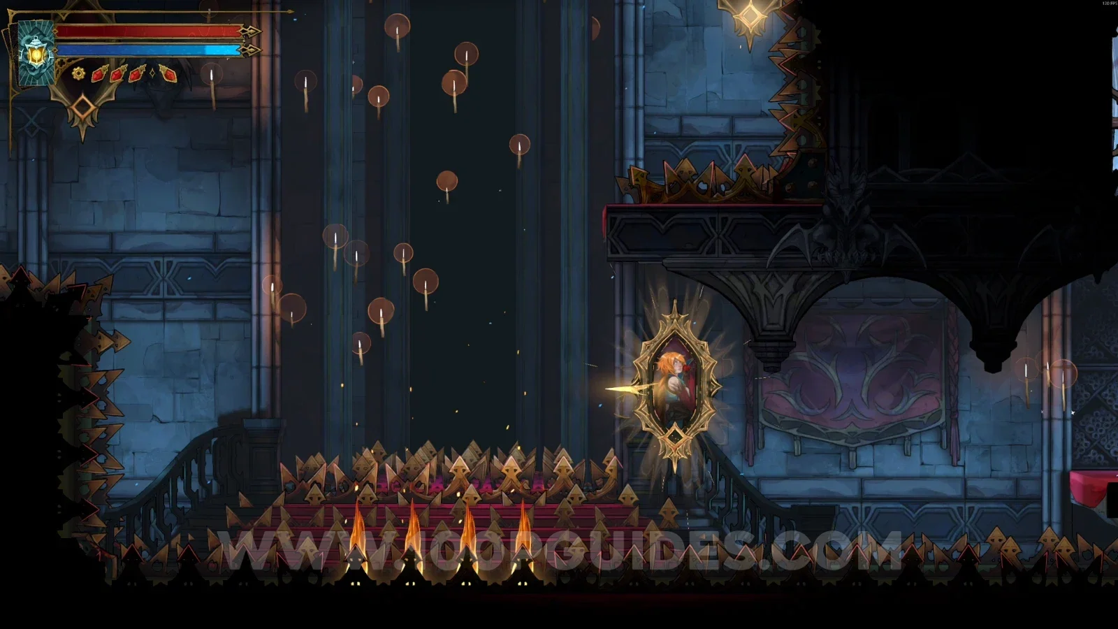 Castlevania Belmonts Curse Main Hall: using the mirror to climb to the upper part of the area
