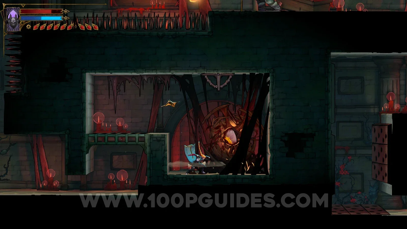 Castlevania Belmonts Curse Pillaged Tombs: interacting with the lever on the right side