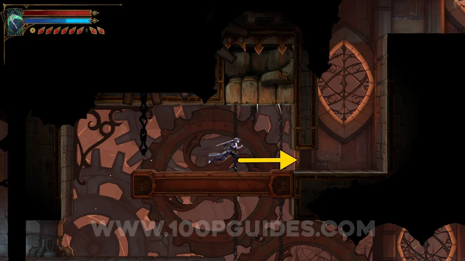Castlevania Belmonts Curse Eastern Access Shaft: using the slide to reveal a secret room