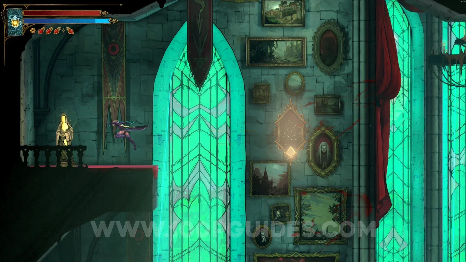 Castlevania Belmonts Curse Grand Hall: XP Statue #71 in the marked area