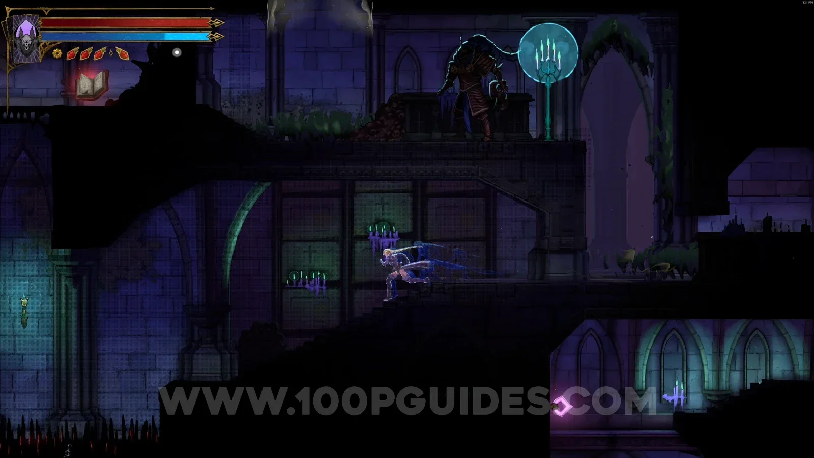 Castlevania Belmonts Curse Tomb Of The Chevaliers: using the slide to reveal the secret room