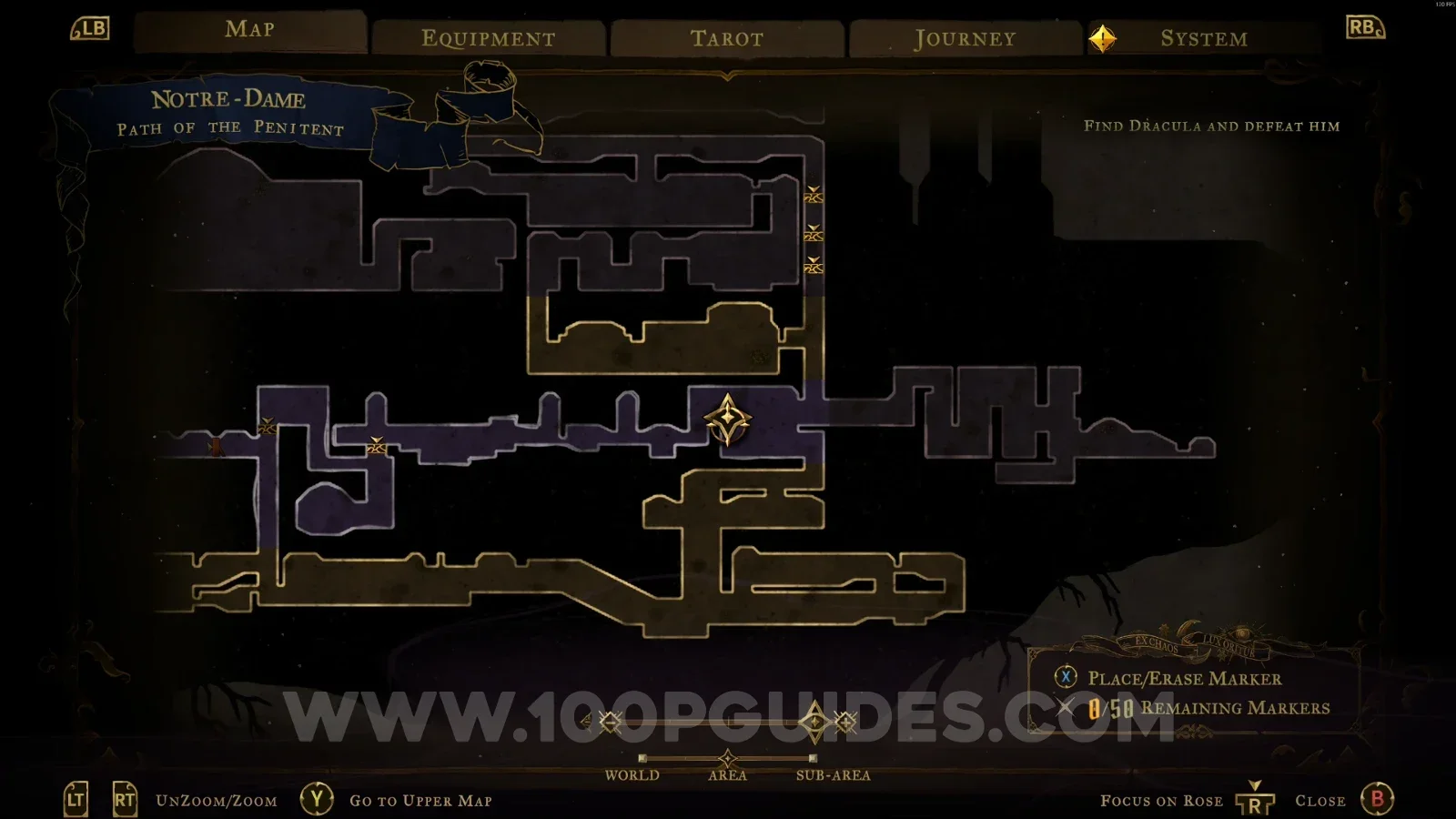 Castlevania Belmonts Curse Reliquary: map location of XP Statue #6