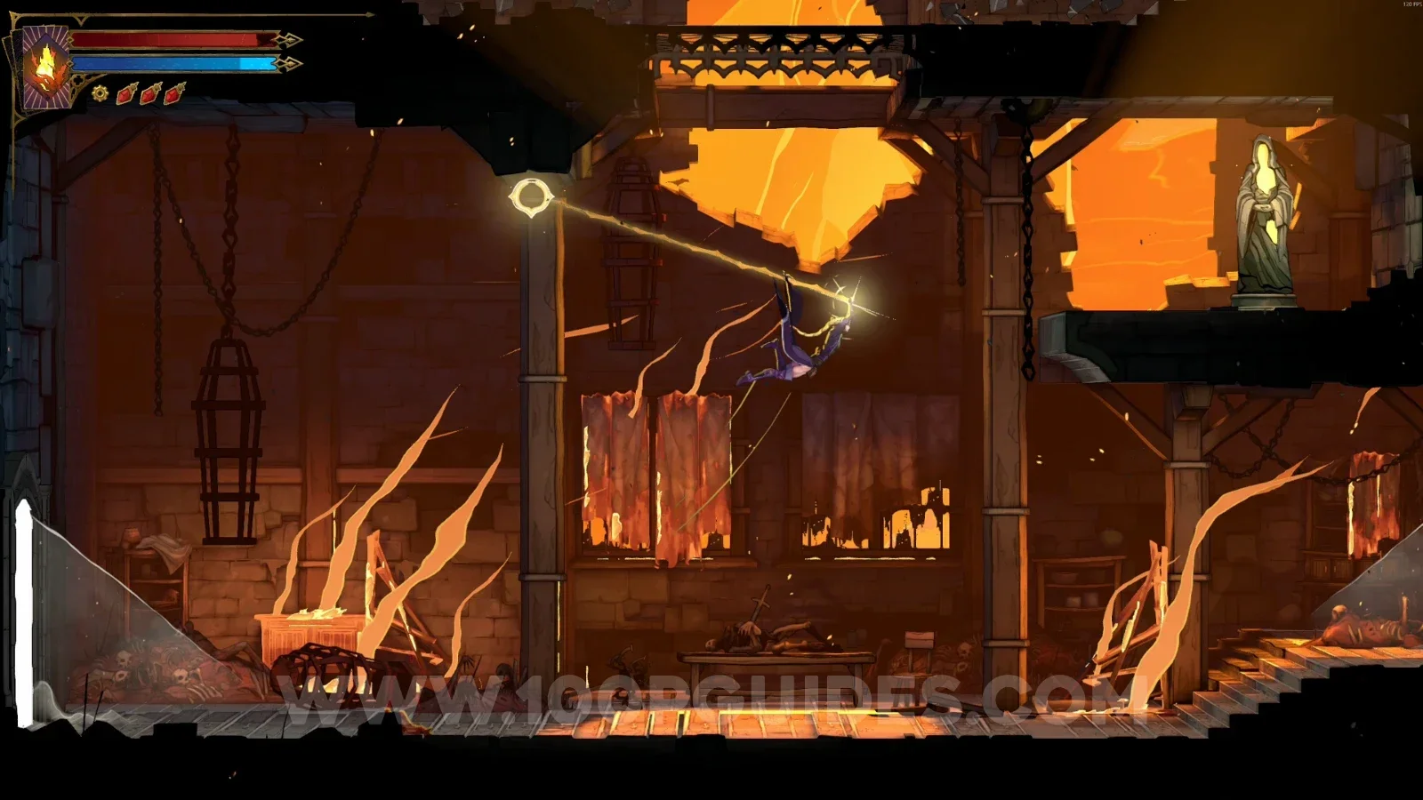 Castlevania Belmonts Curse Burned District: XP Statue #21 in the marked area