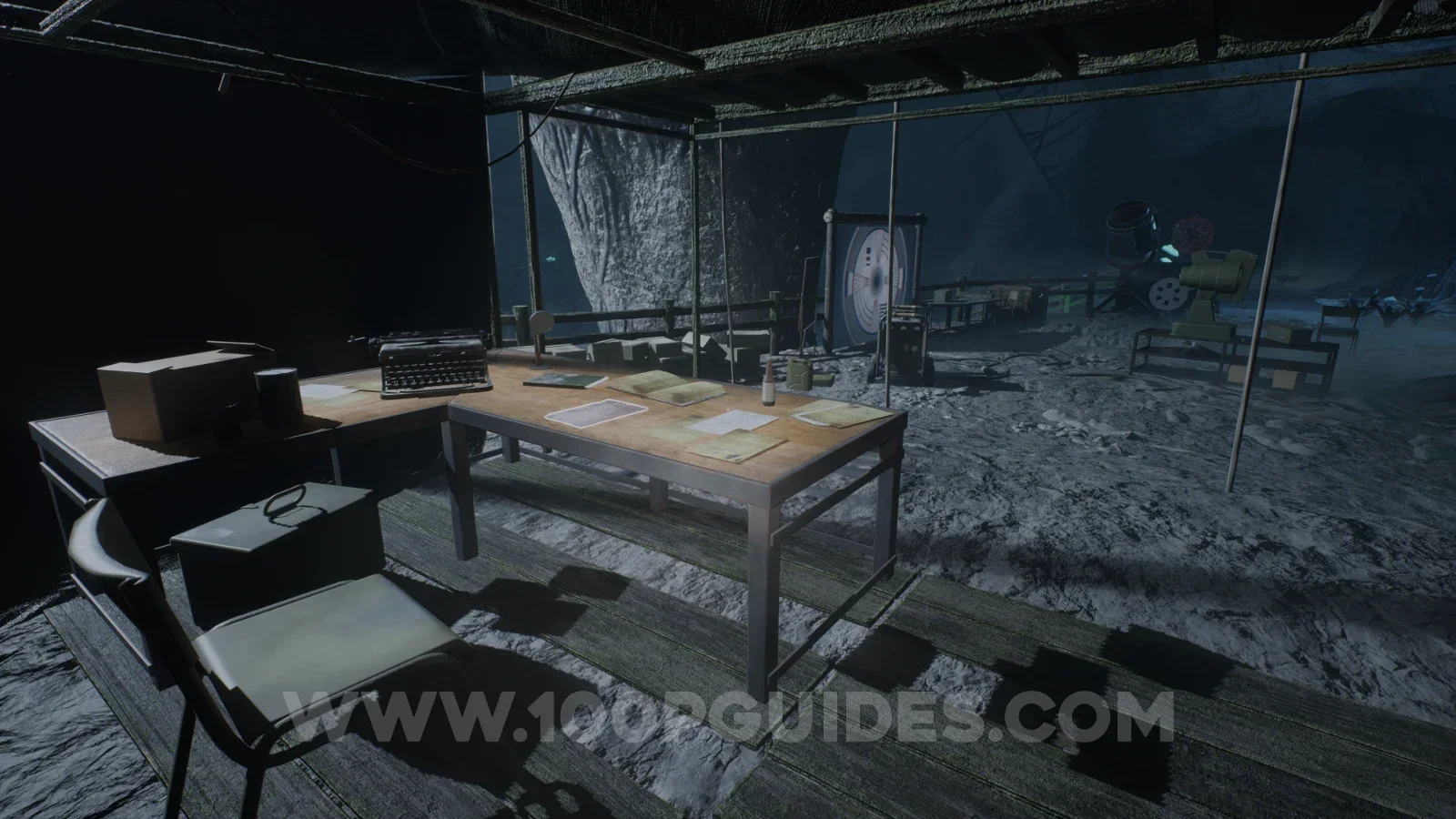 Terrible Lizards Chapter 4: Missing man note in the tent to the left of the projector in the tent area
