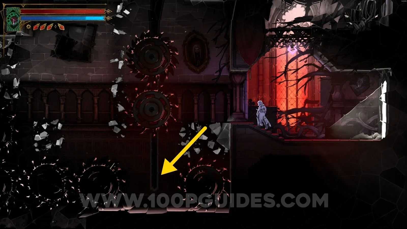 Castlevania Belmonts Curse Ballroom Of Terror: lower part next to the saw leading to Red Book #2