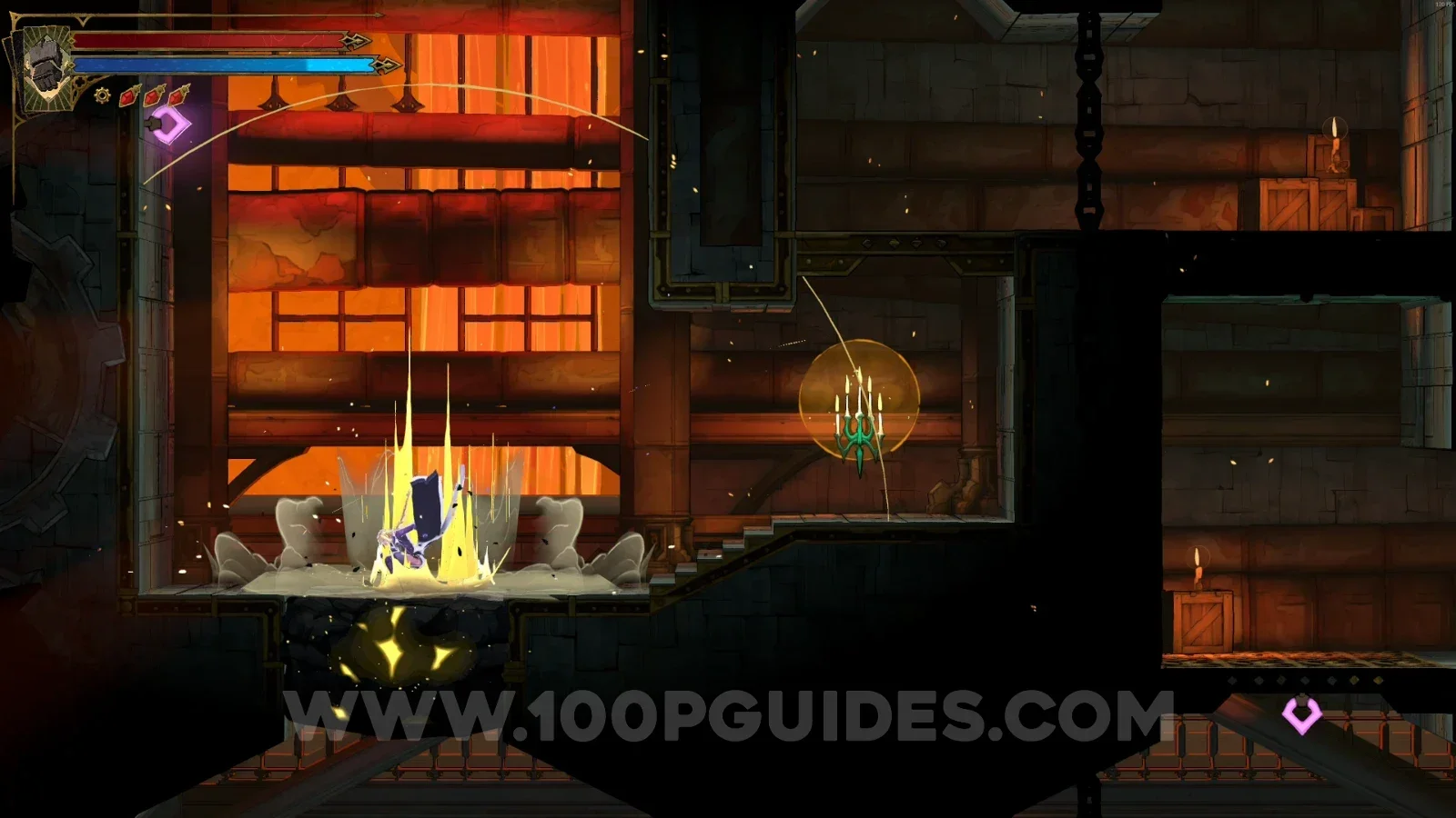Castlevania Belmont's Curse Builder's Bureau: dropping through the broken floor toward Clue The Sage