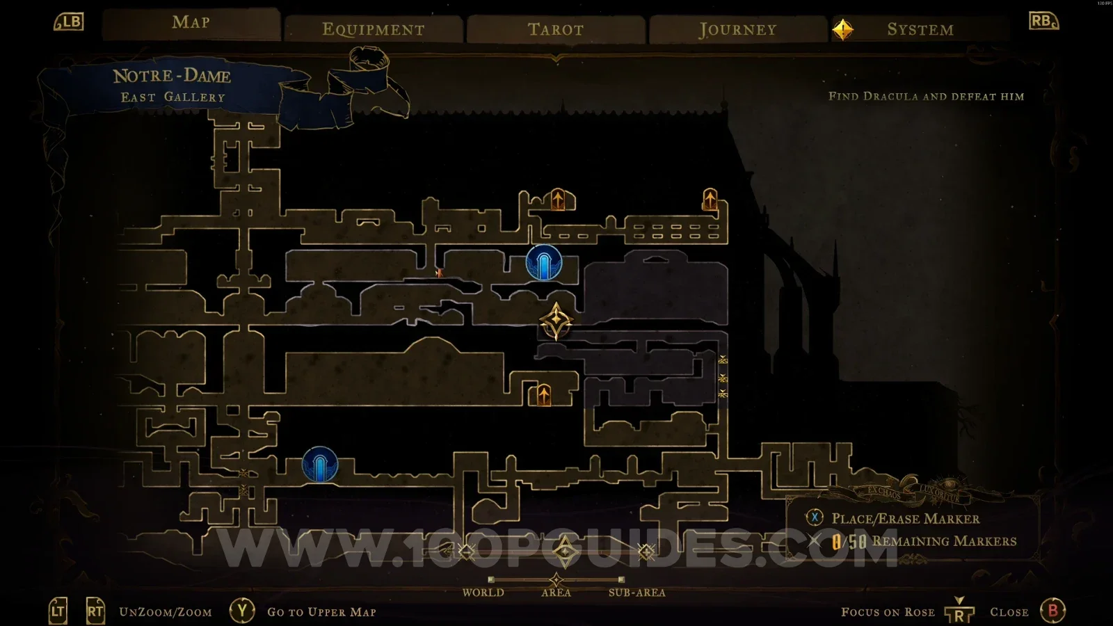Castlevania Belmonts Curse Clock Tower: map marking the boss area where Excalibur is found
