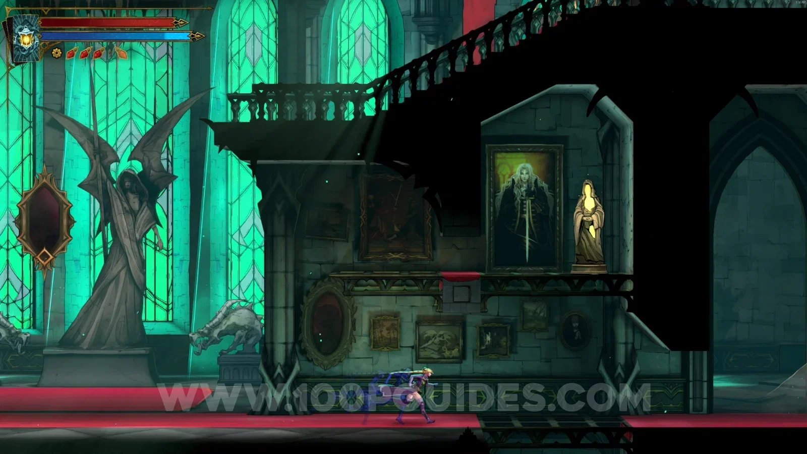 Castlevania Belmonts Curse Grand Hall: XP Statue #68 in the marked area