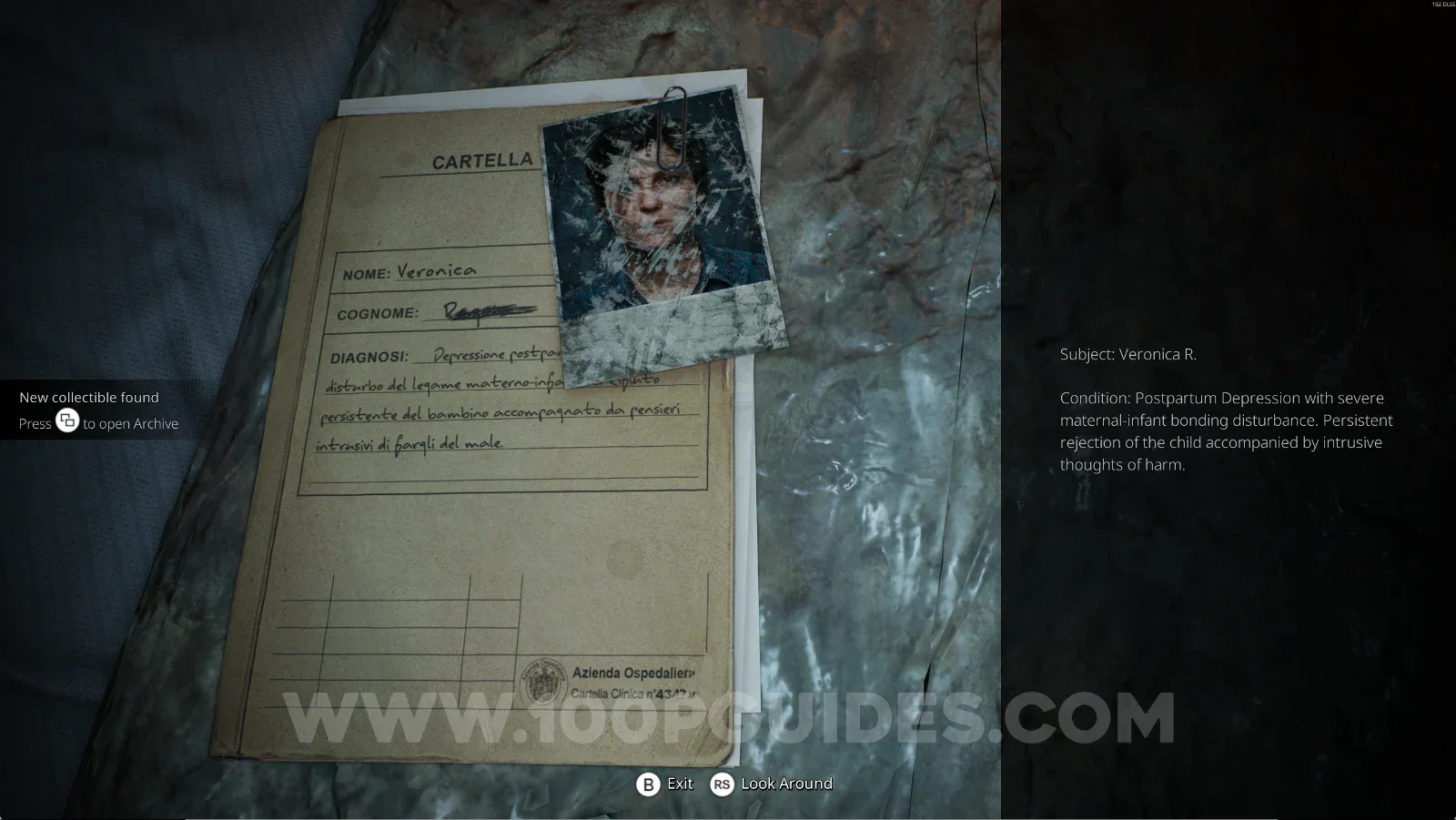 Remothered: Red Nuns Legacy Catacombs: the File Veronica R. next to the previous file