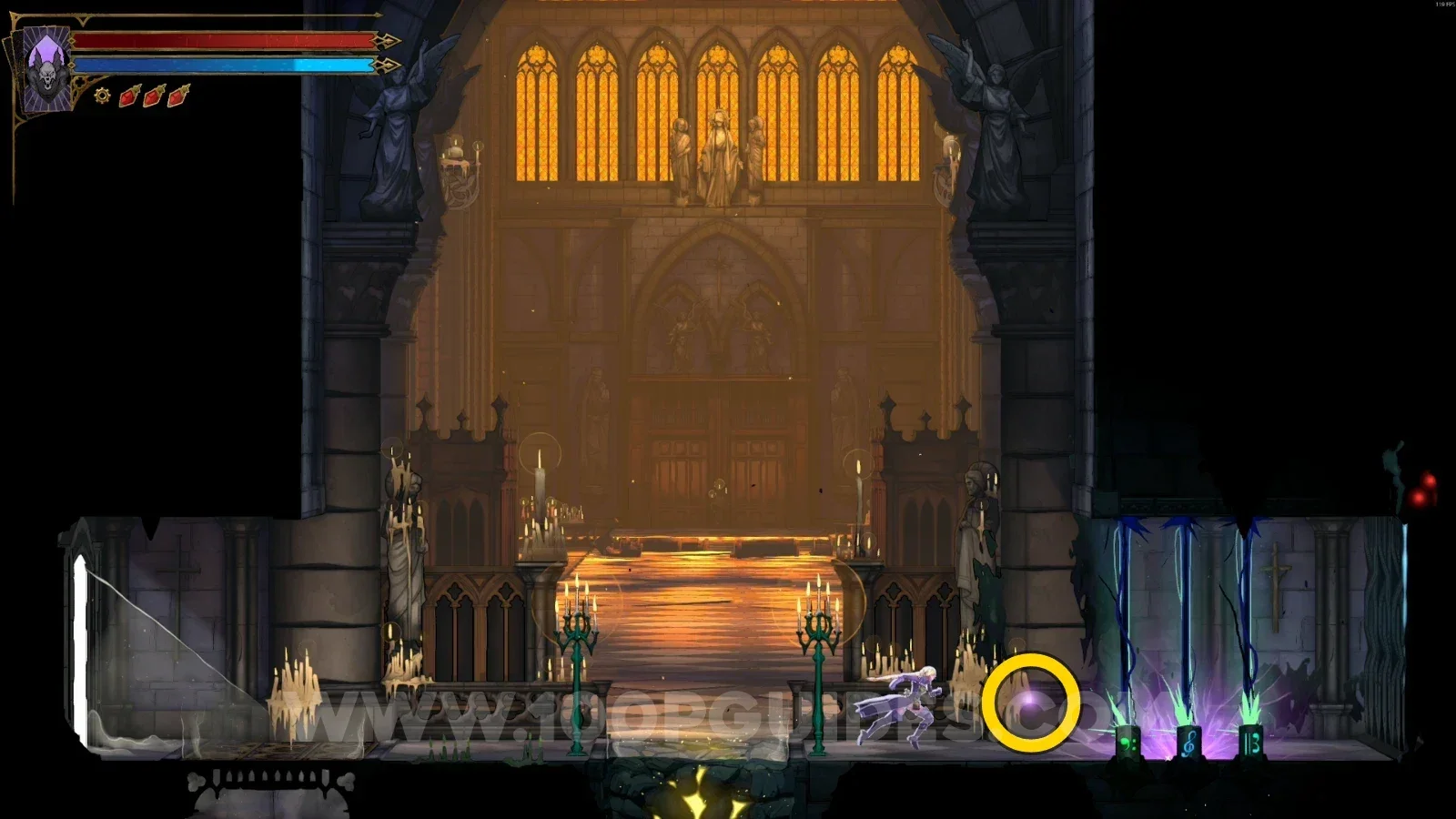 Castlevania Belmonts Curse Transept: The Shadow clue beside the boss door