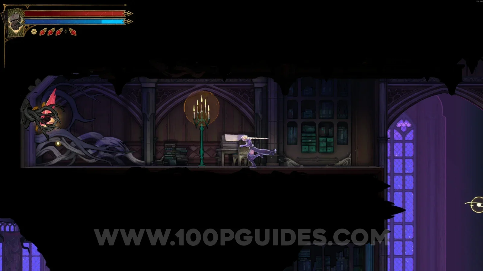 Castlevania Belmonts Curse Library Foyer: Brave Heart Fragment #16 in a secret room at the top left