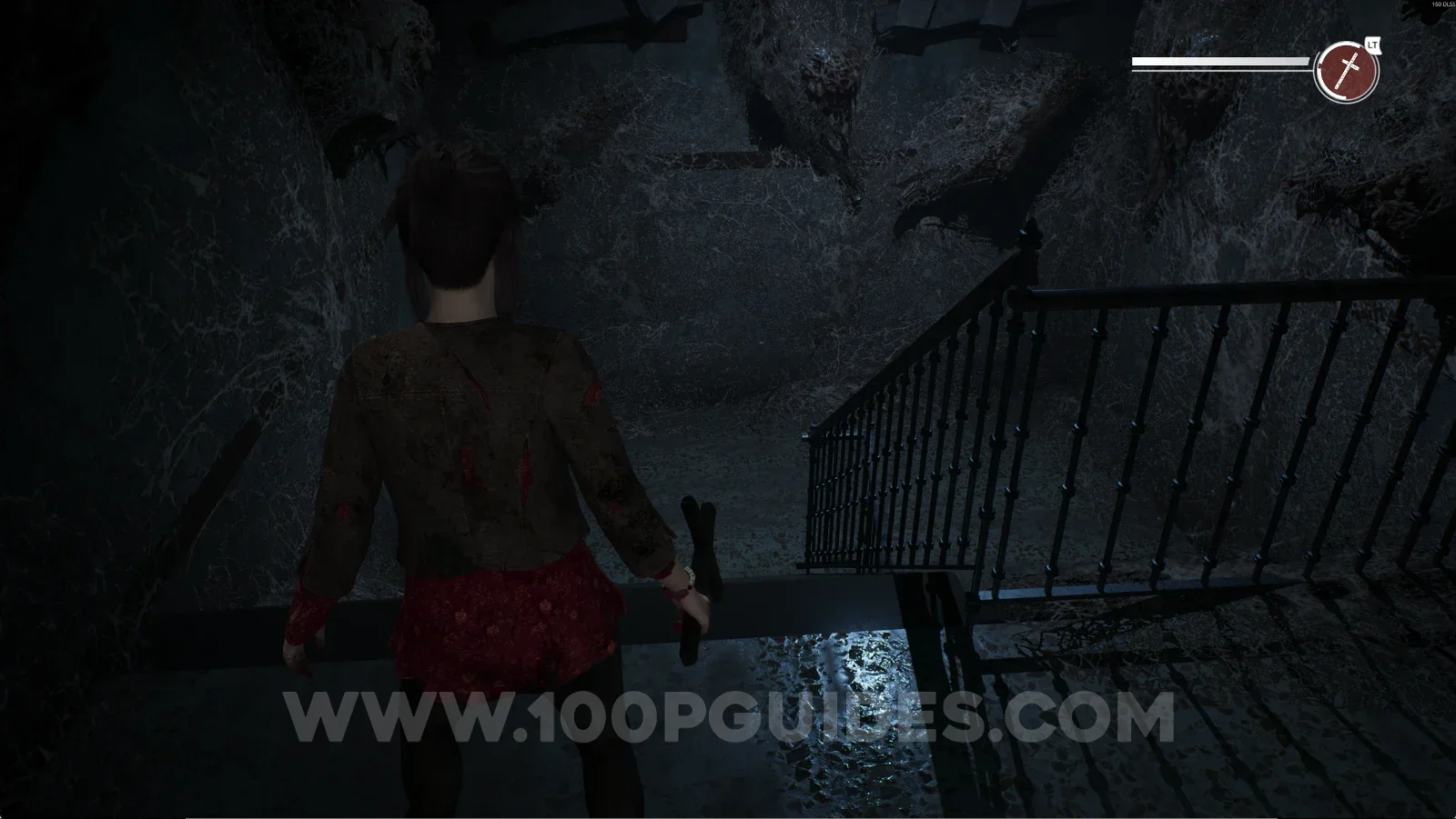 Remothered: Red Nuns Legacy: going down the stairs from the secret room