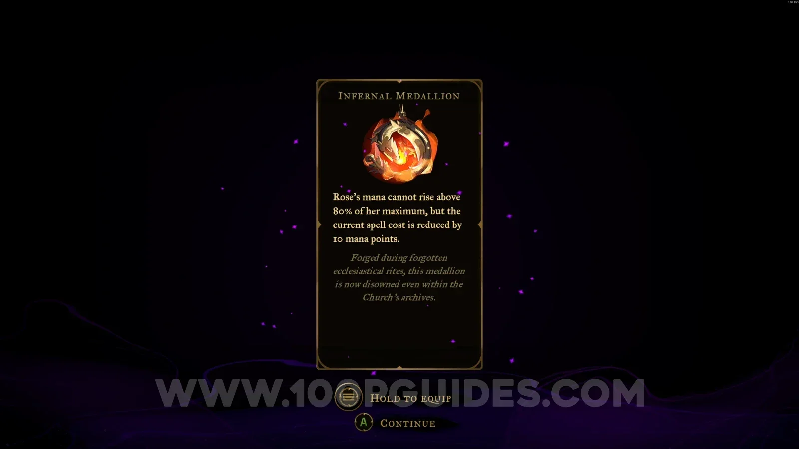 Castlevania Belmonts Curse Reliquary: chest with the Infernal Medallion relic
