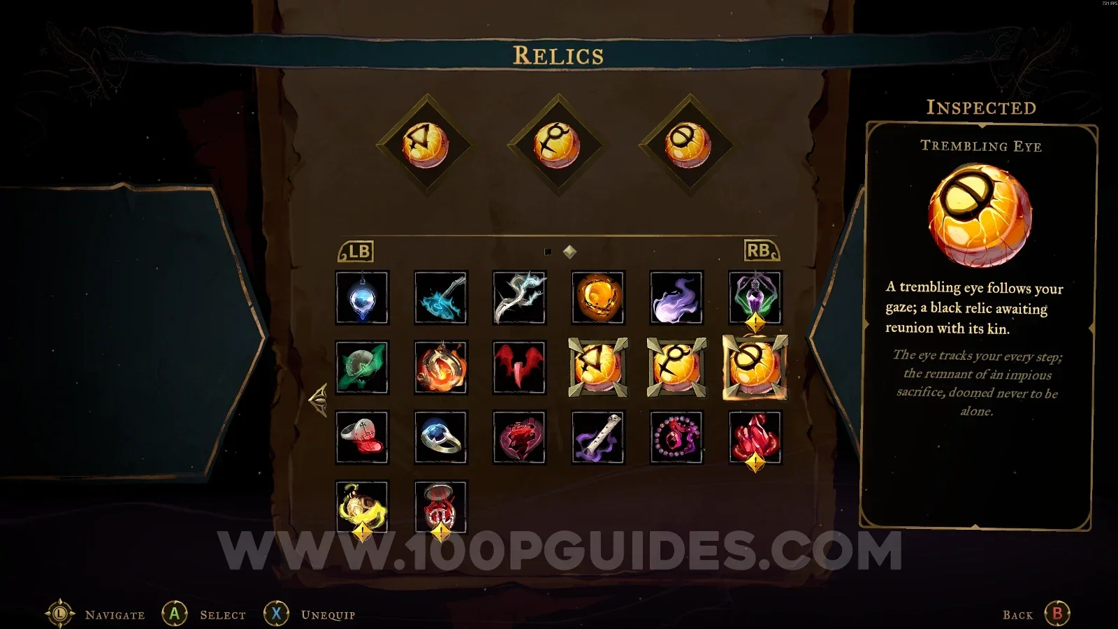 Castlevania Belmonts Curse: equipping the 3 eye relics before going to the Gate of Flesh