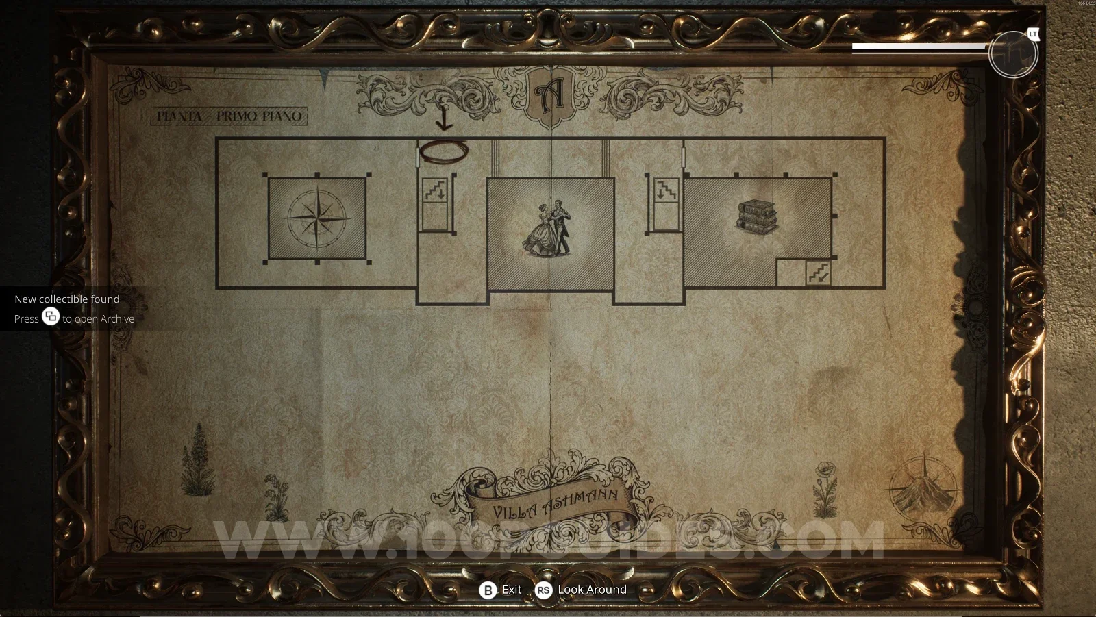 Remothered: Red Nuns Legacy: the Noble Wing Map for the First Floor next to the stairs