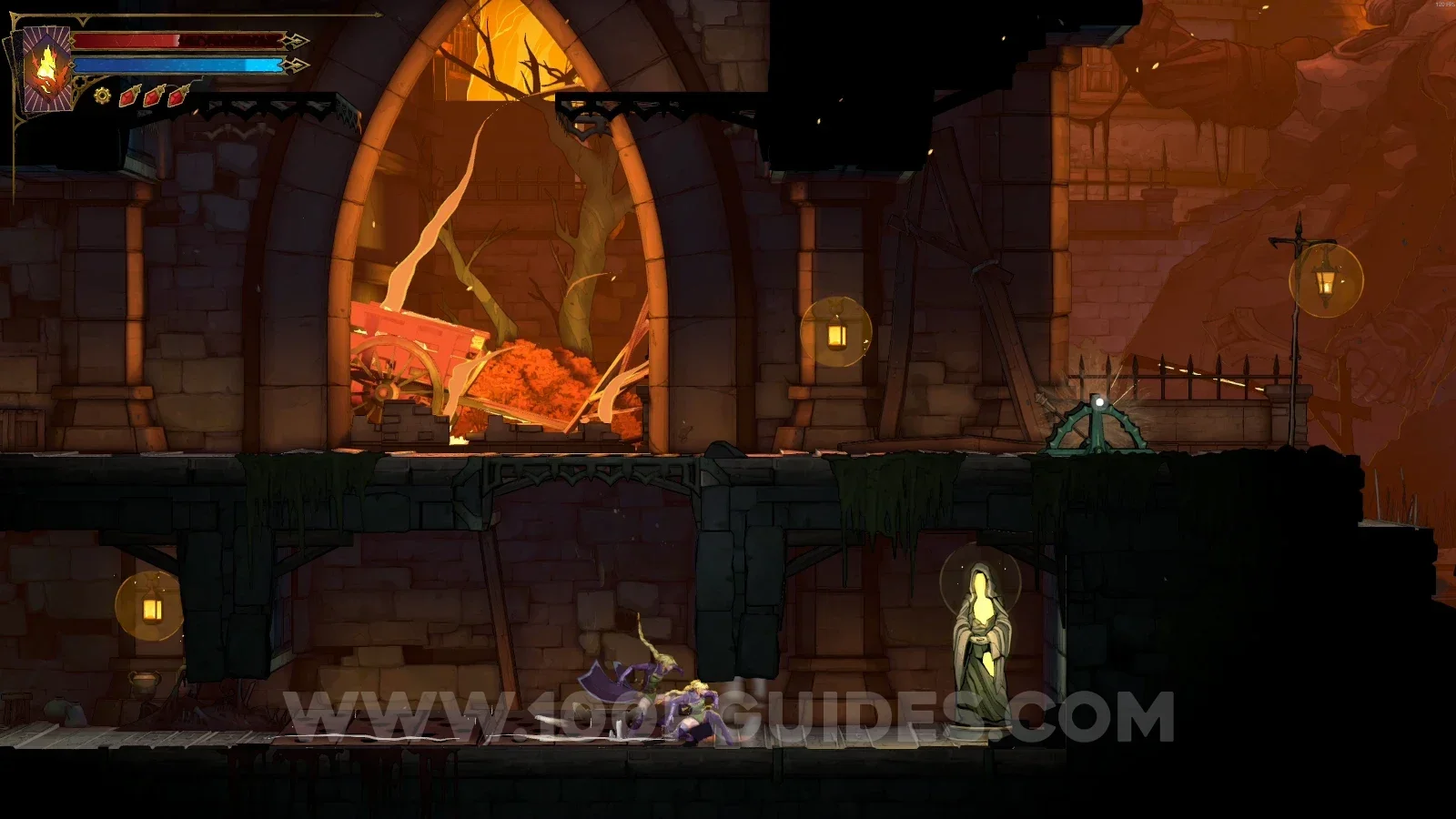 Castlevania Belmonts Curse Prison Tower: XP Statue #22 in the lower part of the marked area
